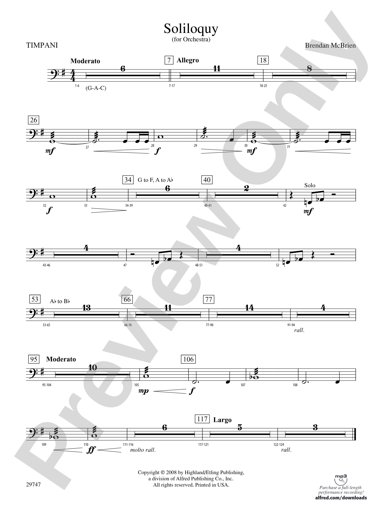 Soliloquy for Orchestra: Timpani