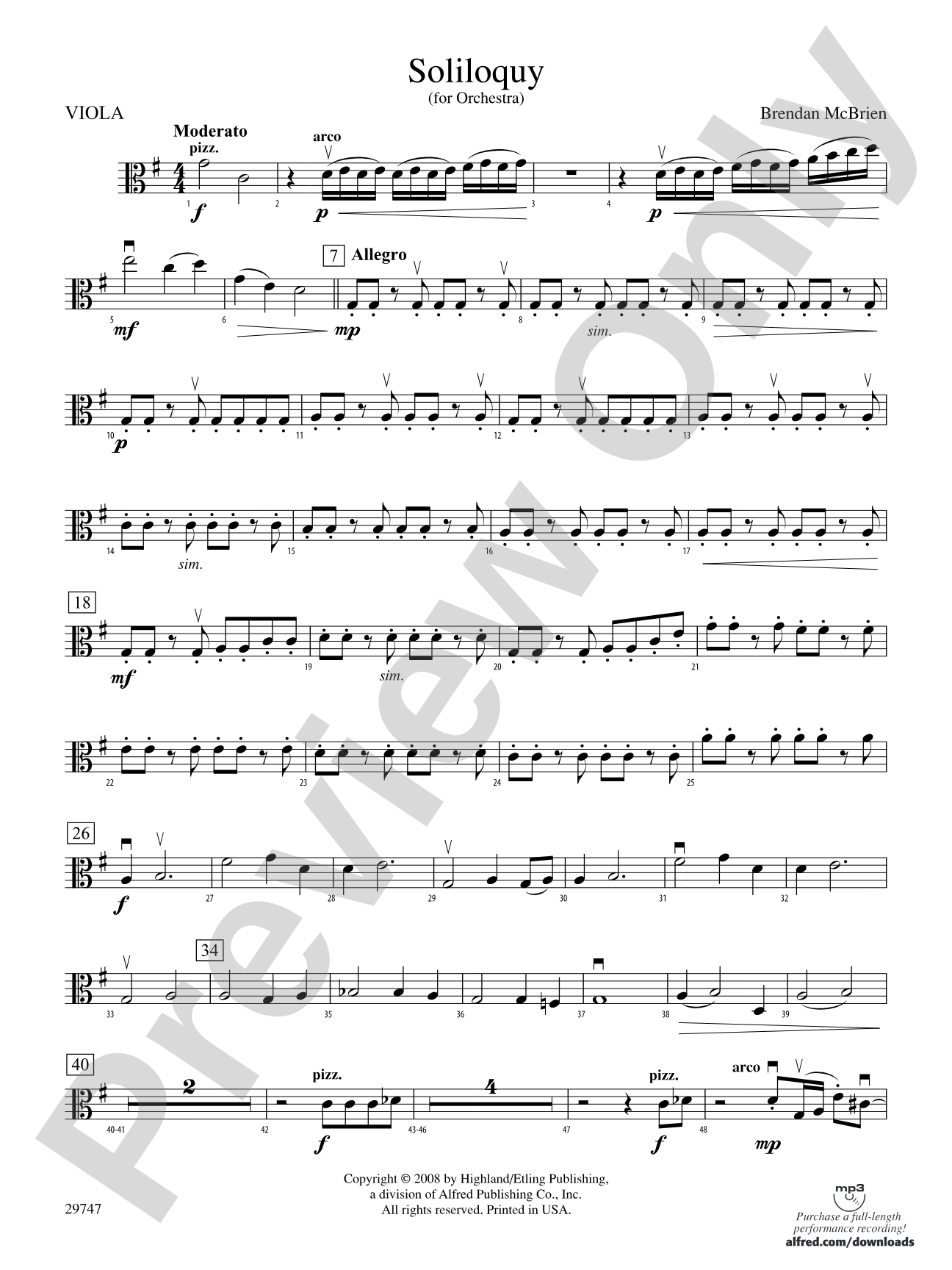 Soliloquy for Orchestra: Viola