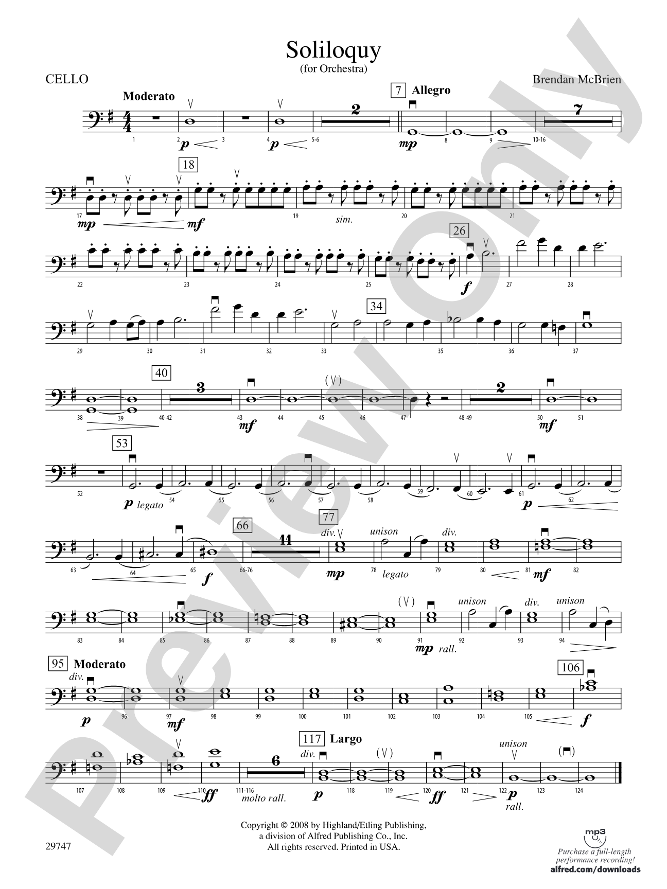 Soliloquy for Orchestra: Cello