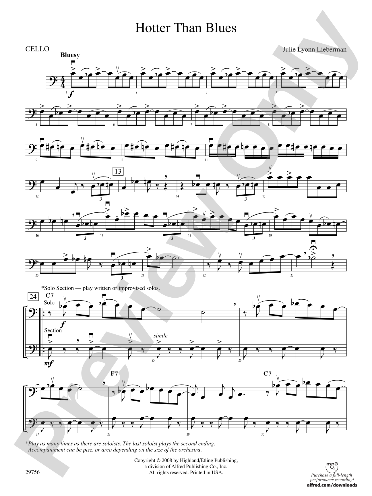 Hotter Than Blues: Cello