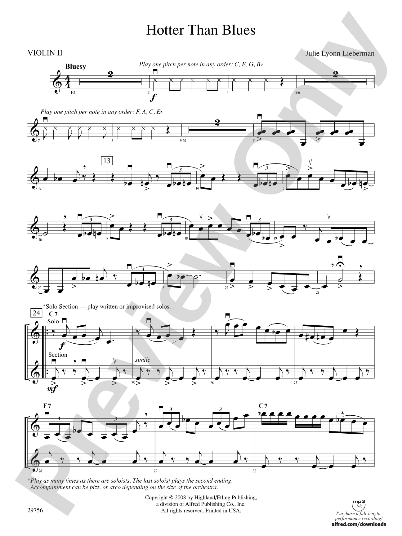 Hotter Than Blues: 2nd Violin