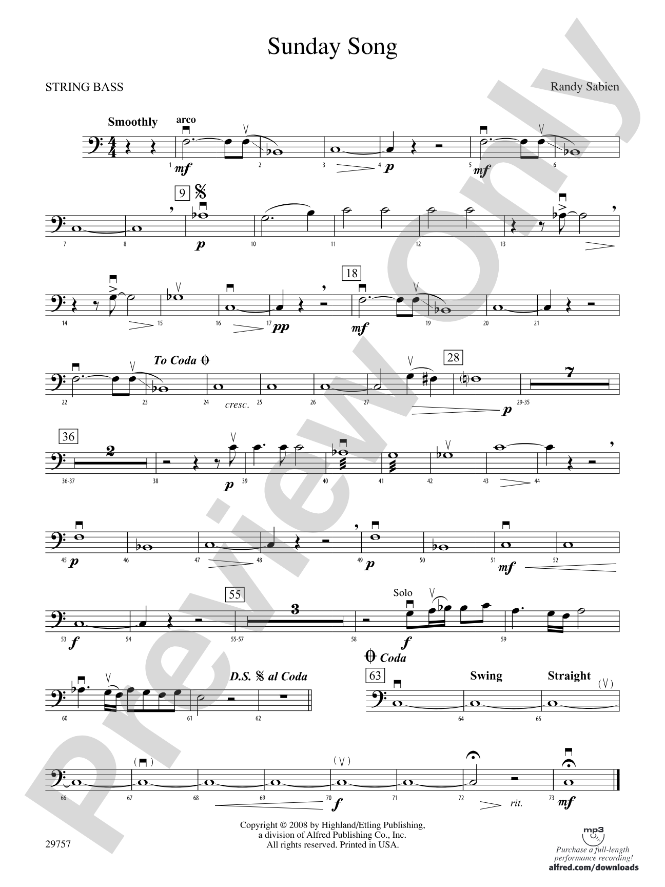 Sunday Song: Bass 1
