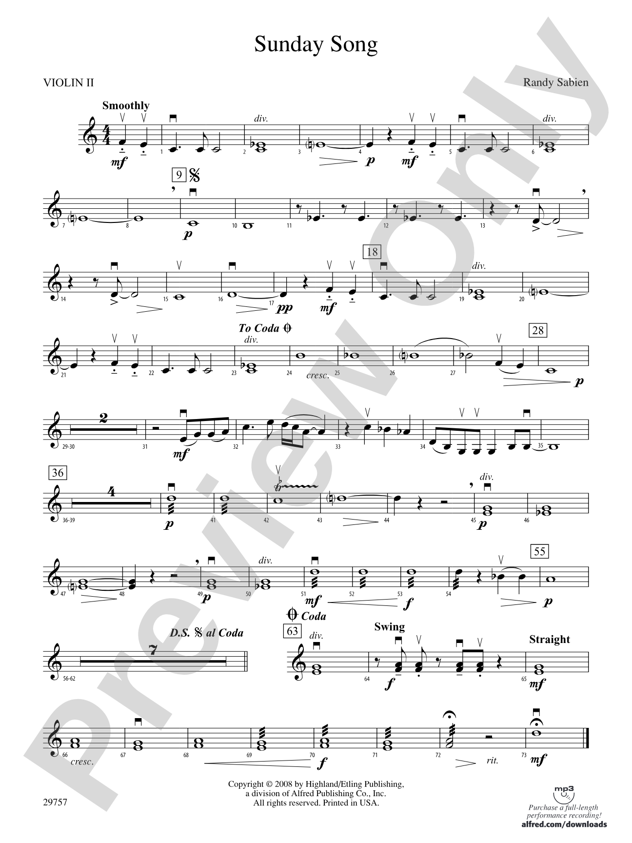Sunday Song: 2nd Violin