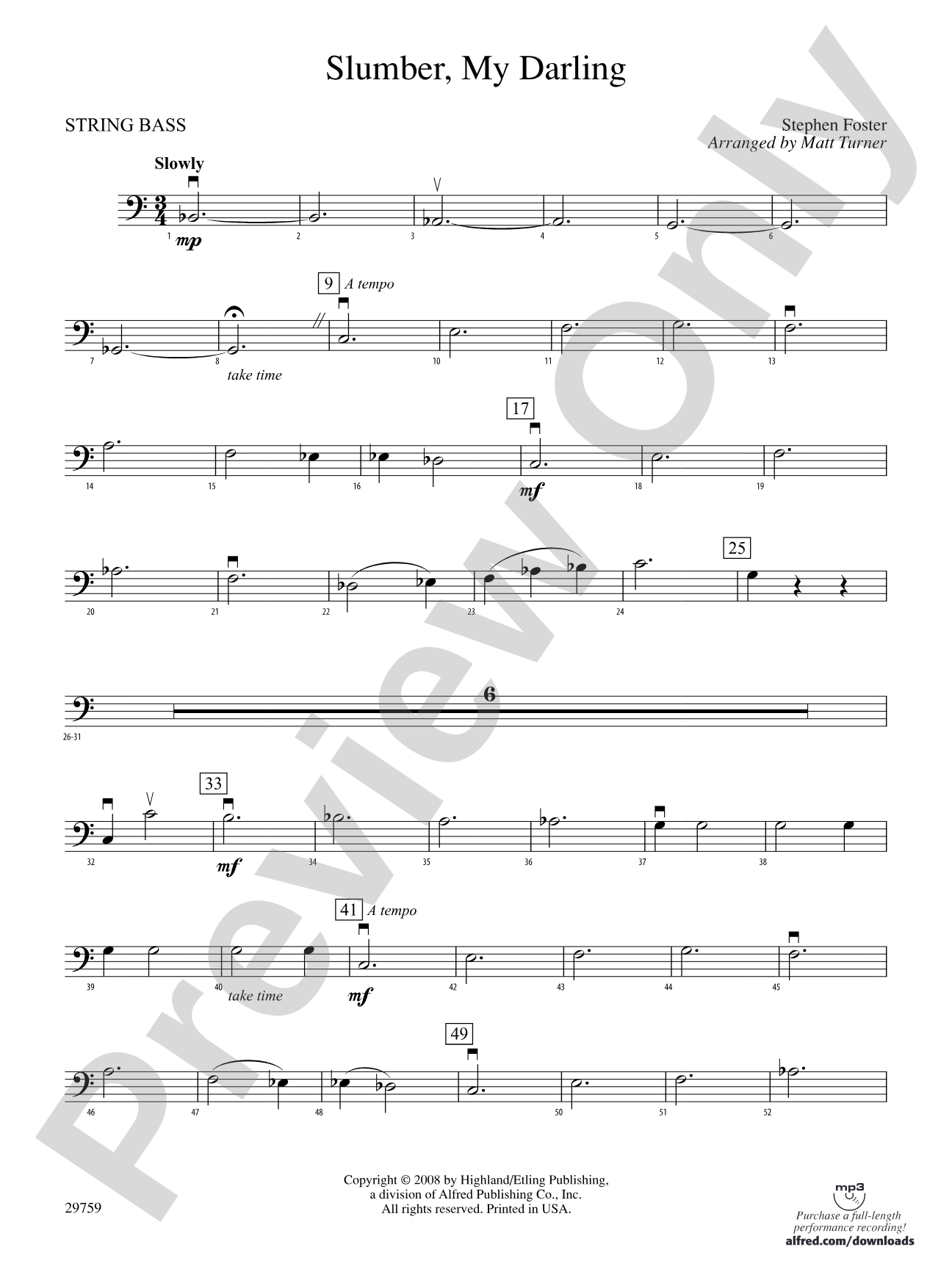 Slumber, My Darling: String Bass