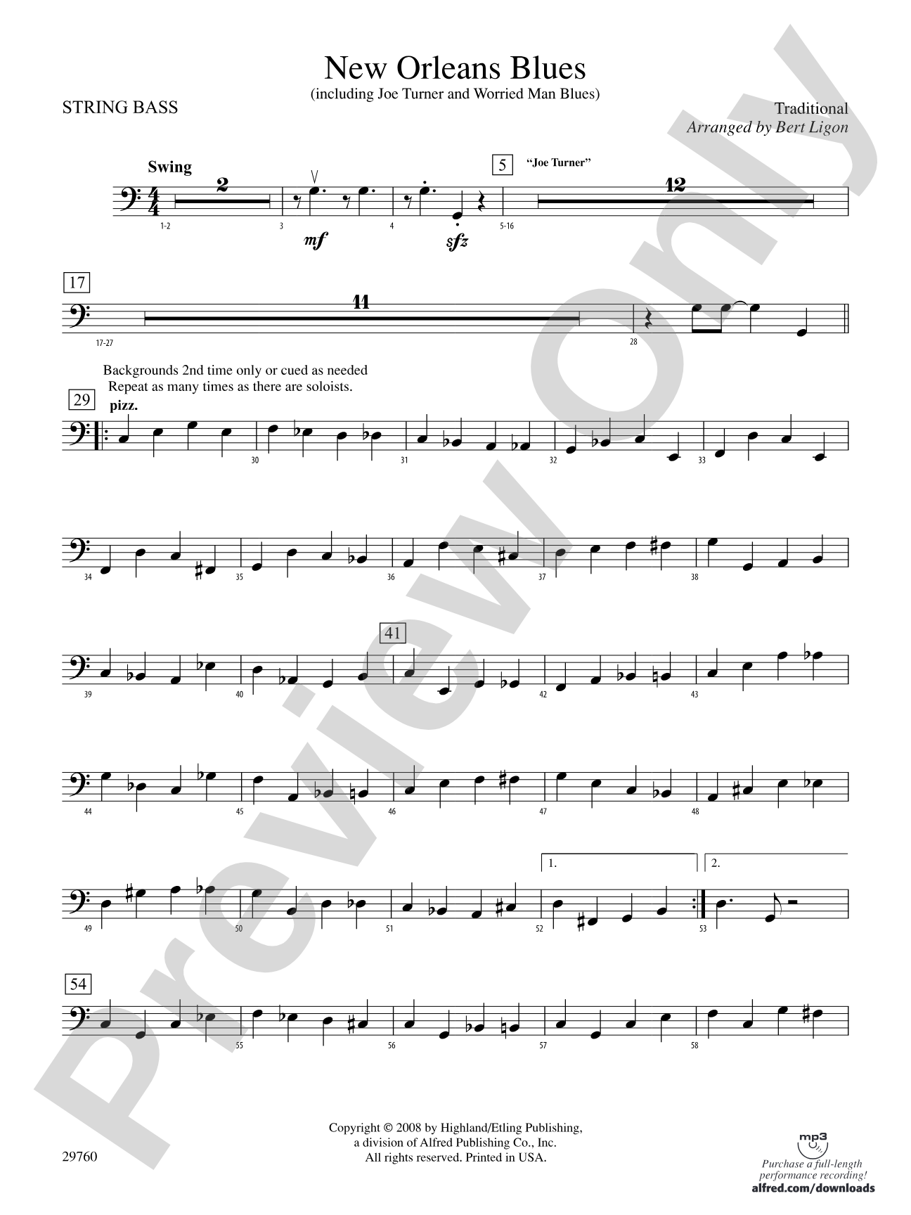 New Orleans Blues: String Bass