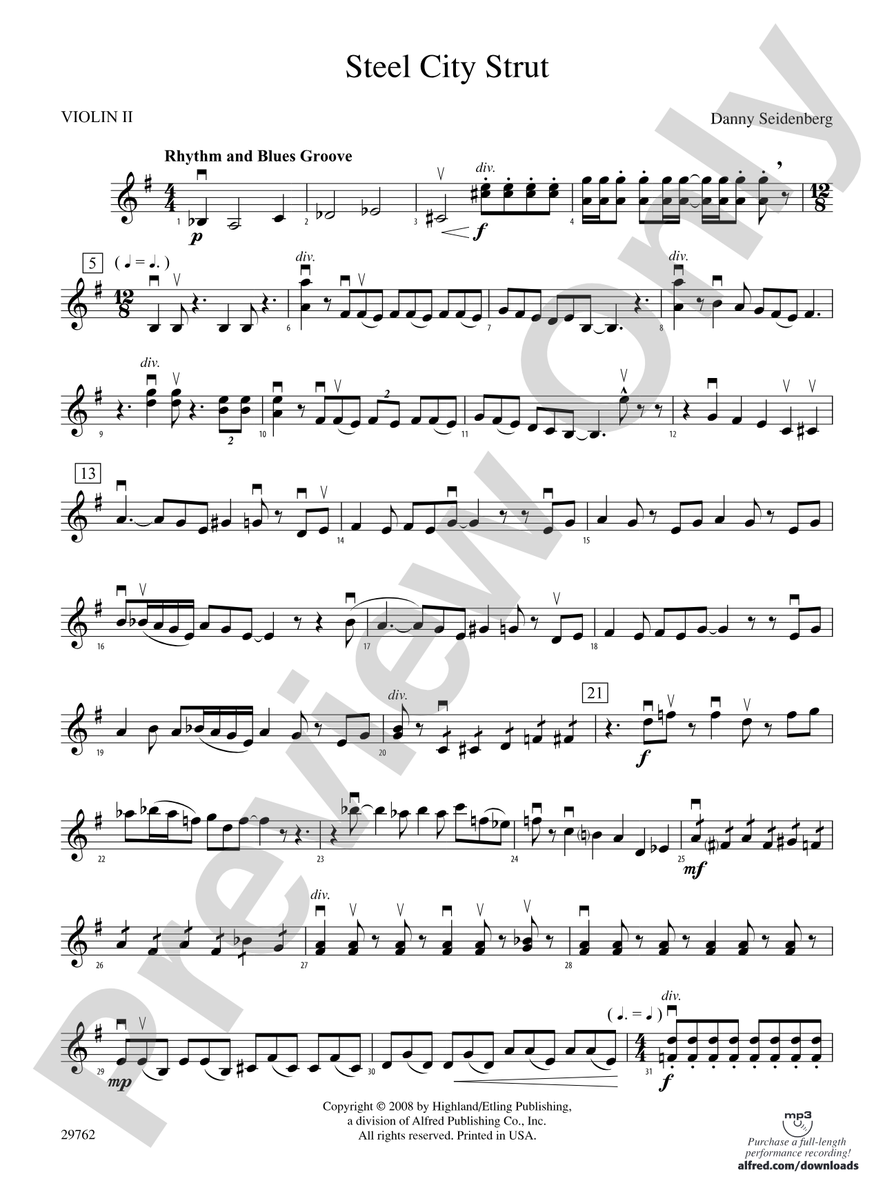 Steel City Strut: 2nd Violin