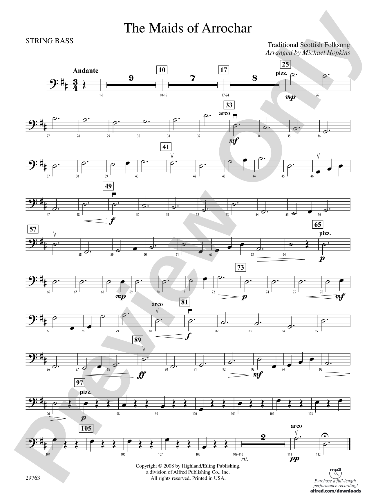 The Maids of Arrochar: String Bass