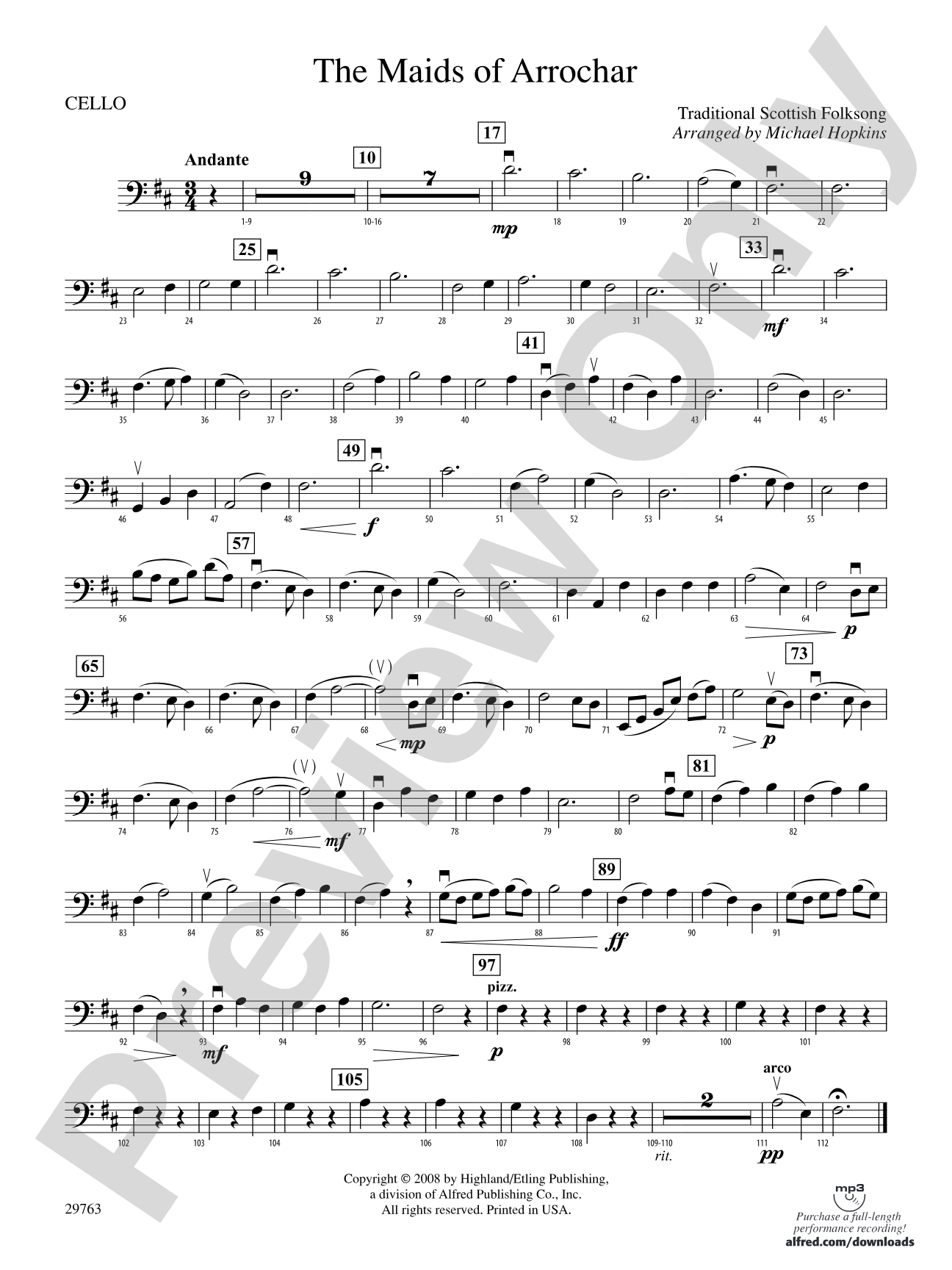 The Maids of Arrochar: Cello