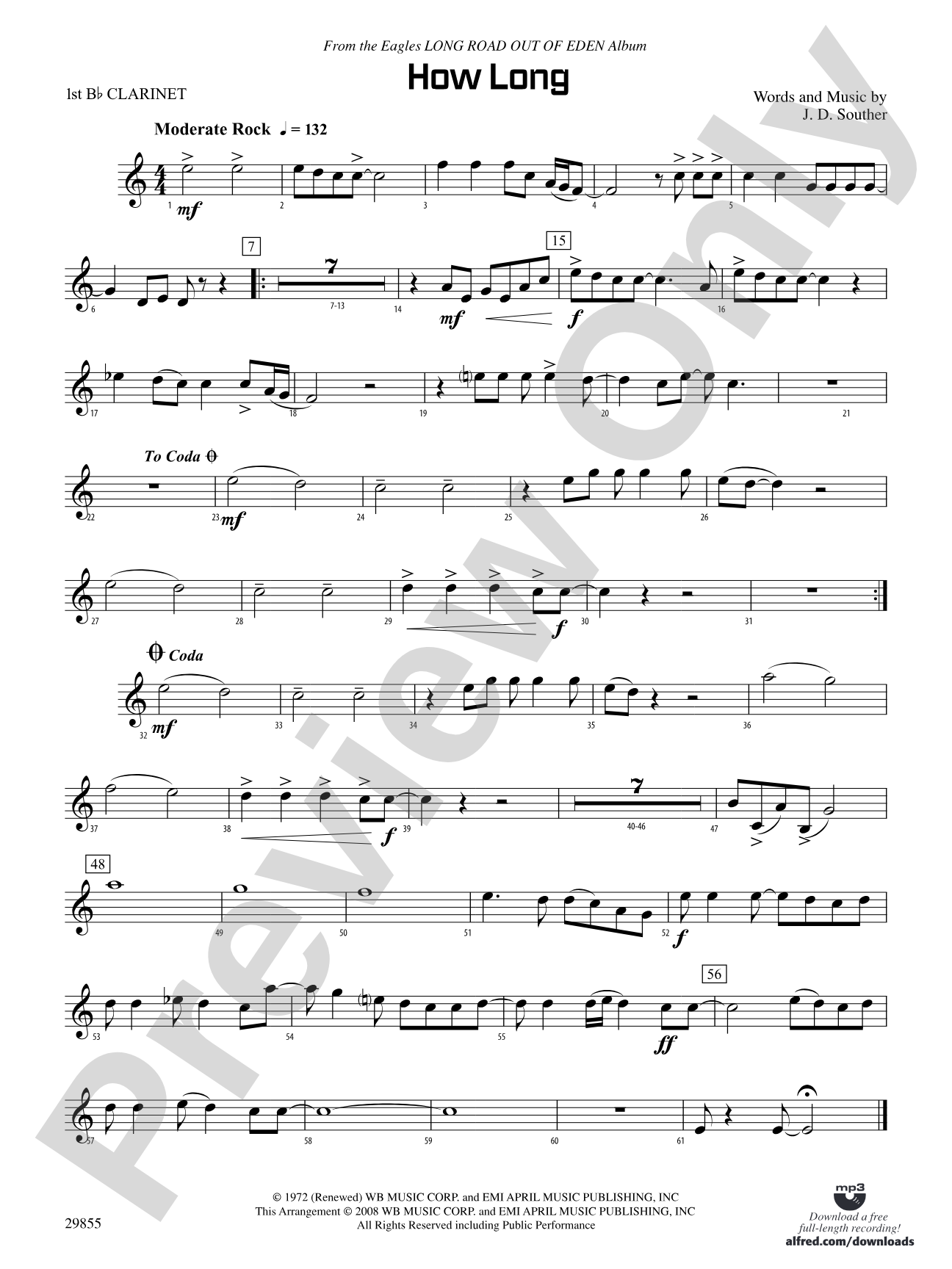 How Long: 1st B-flat Clarinet