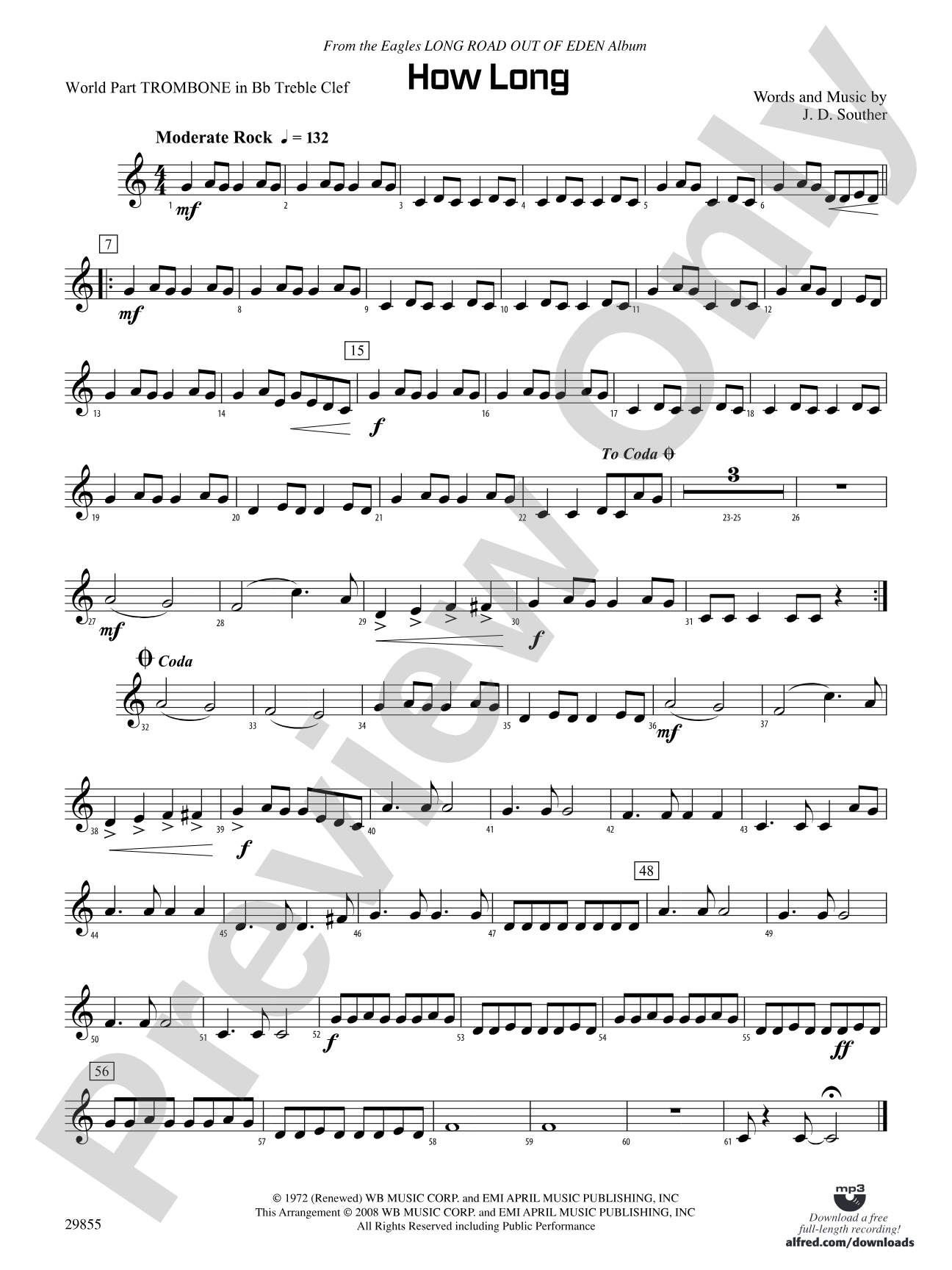 How Long: (wp) 1st B-flat Trombone T.C.