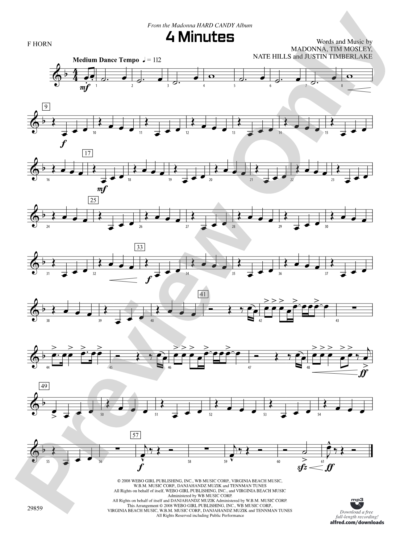 4 Minutes: 1st F Horn