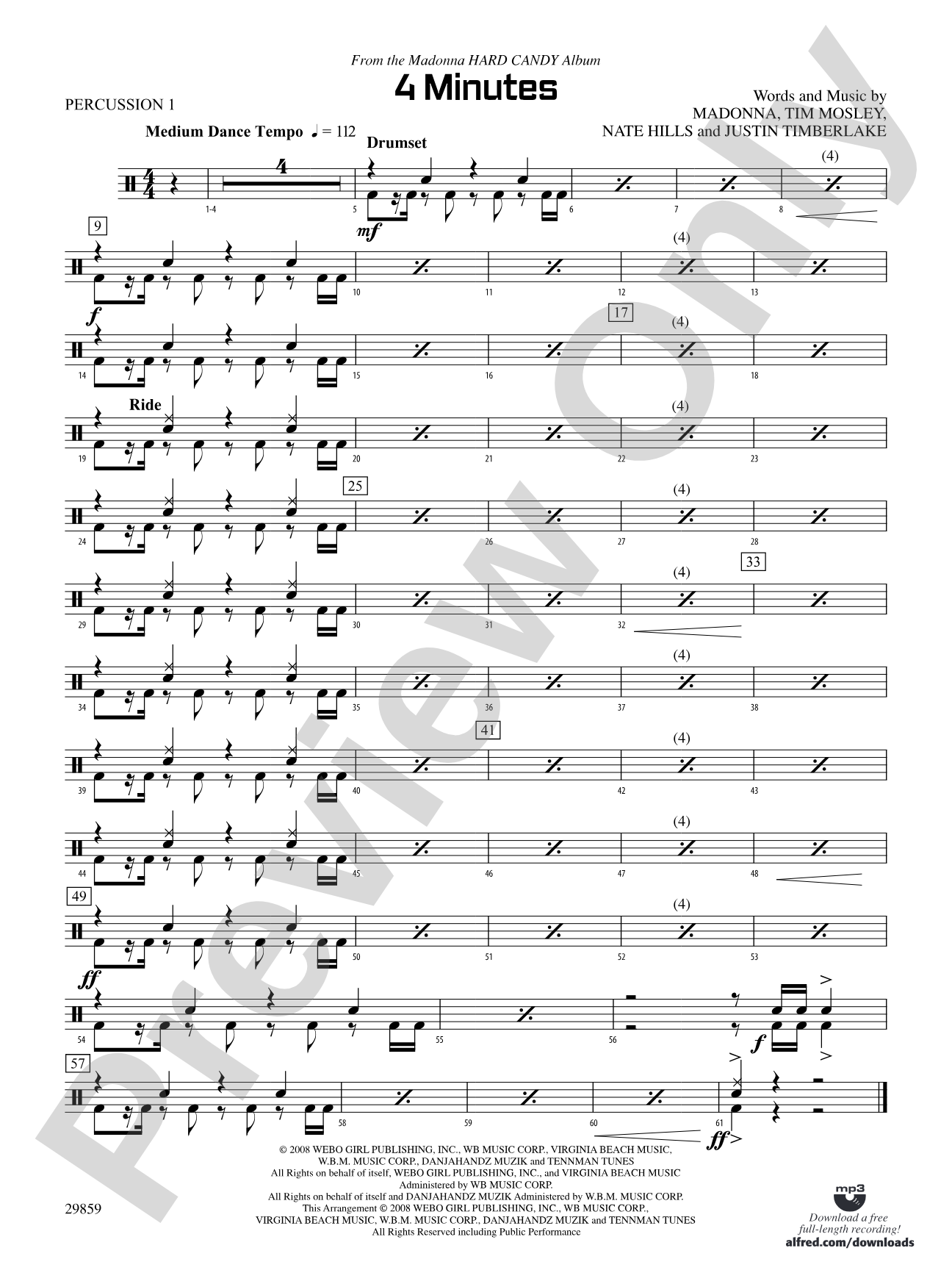 4 Minutes: 1st Percussion