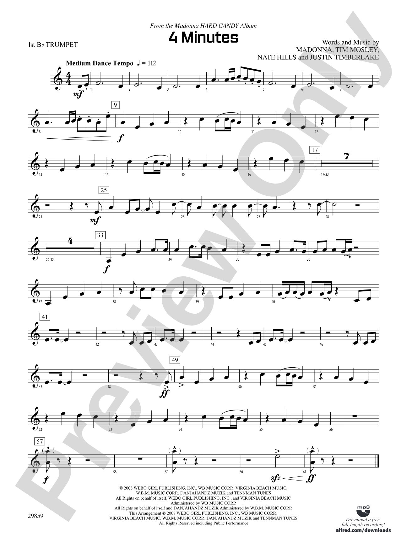 4 Minutes: 1st B-flat Trumpet