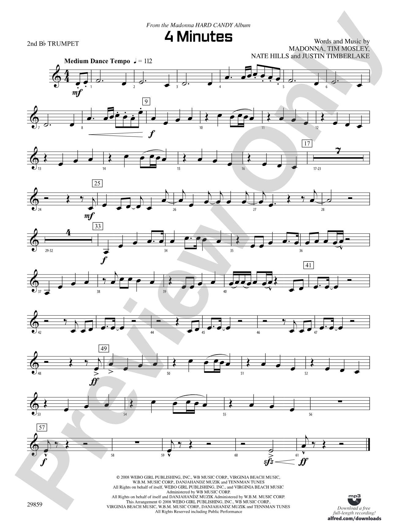 4 Minutes: 2nd B-flat Trumpet