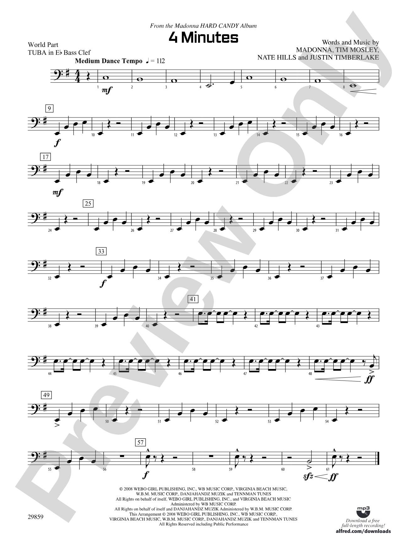 4 Minutes: (wp) E-flat Tuba B.C.