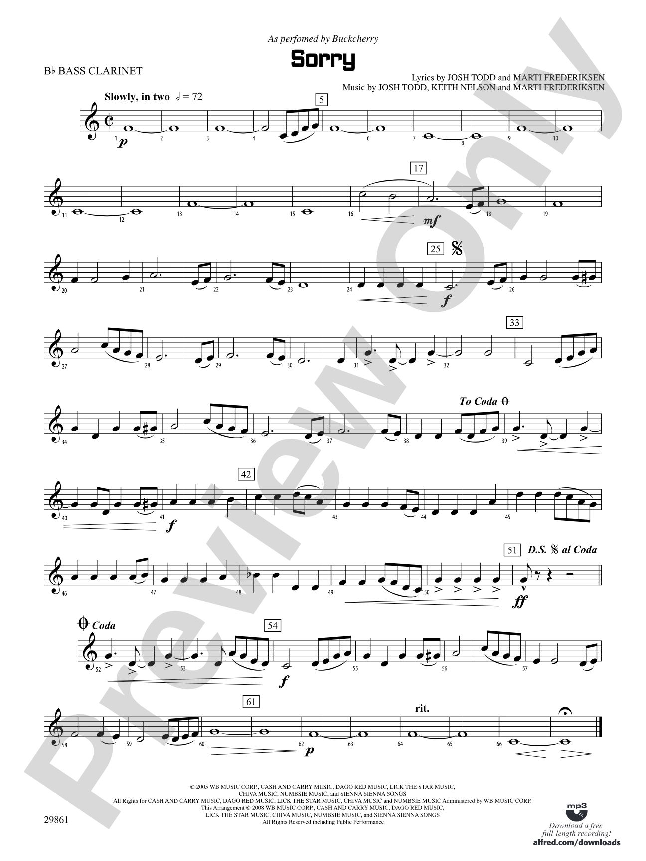 Sorry: B-flat Bass Clarinet