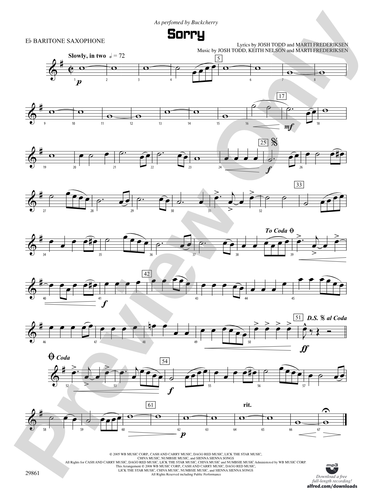Sorry: E-flat Baritone Saxophone