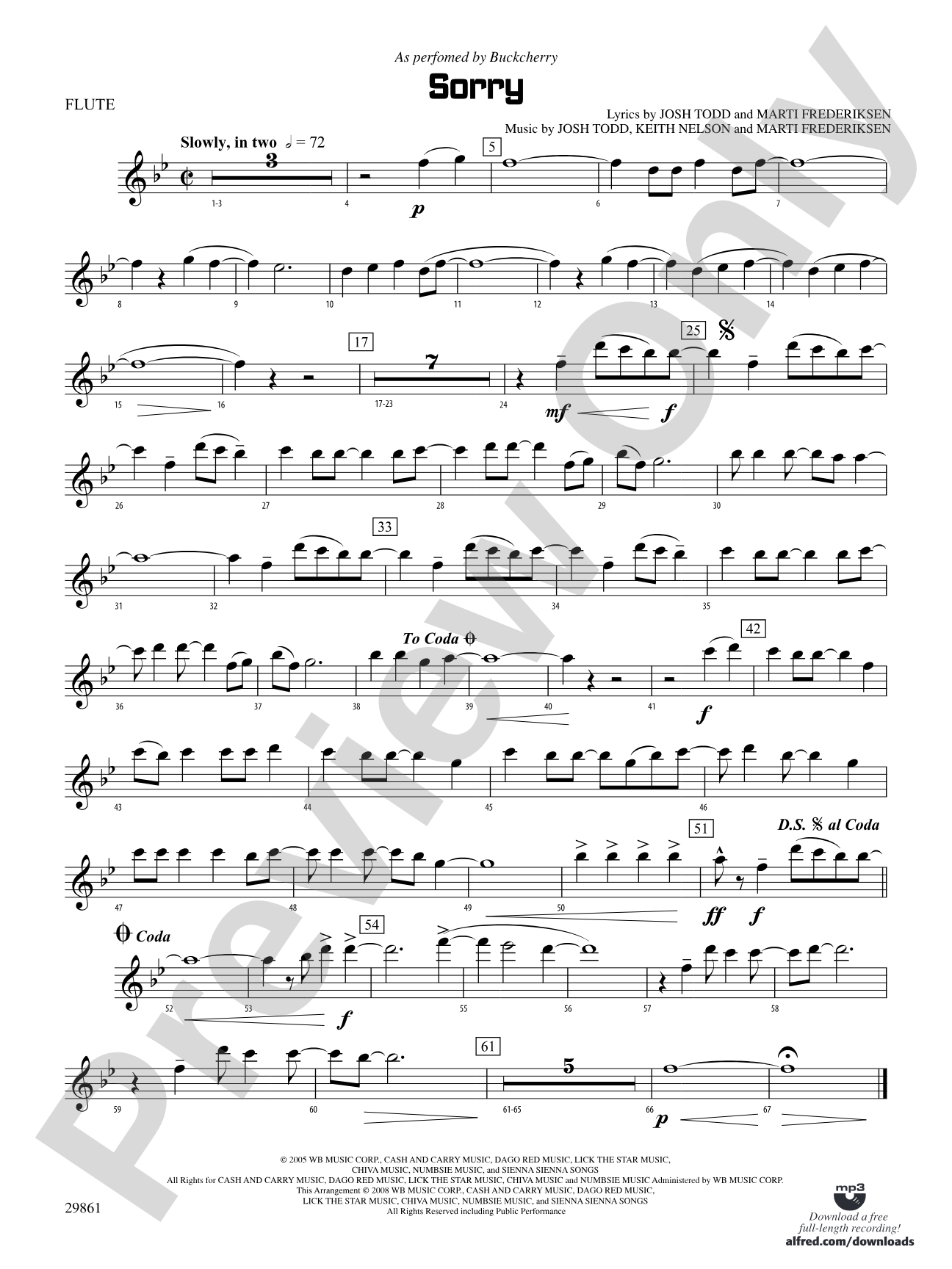 Sorry: Flute