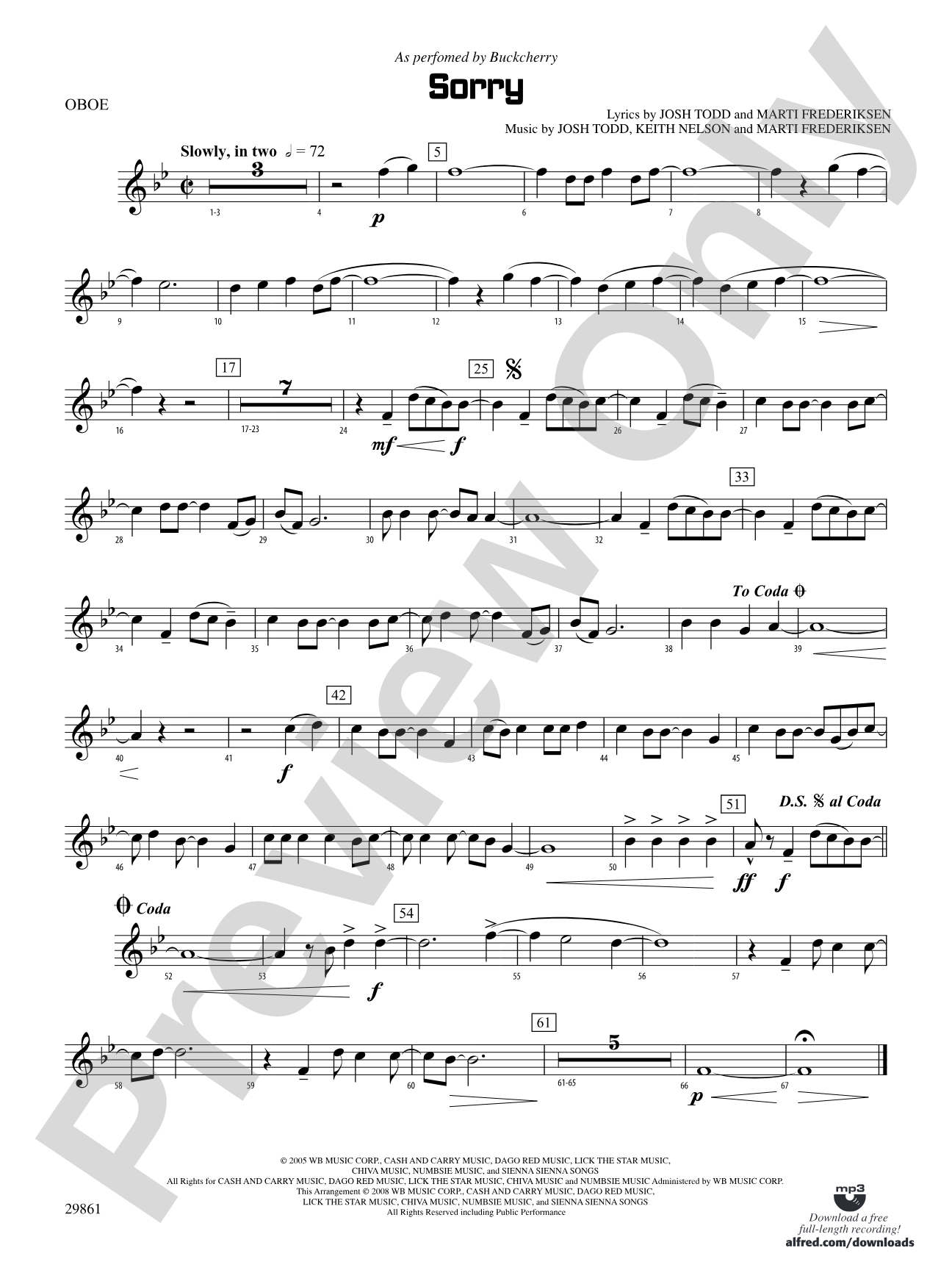 Sorry: Oboe