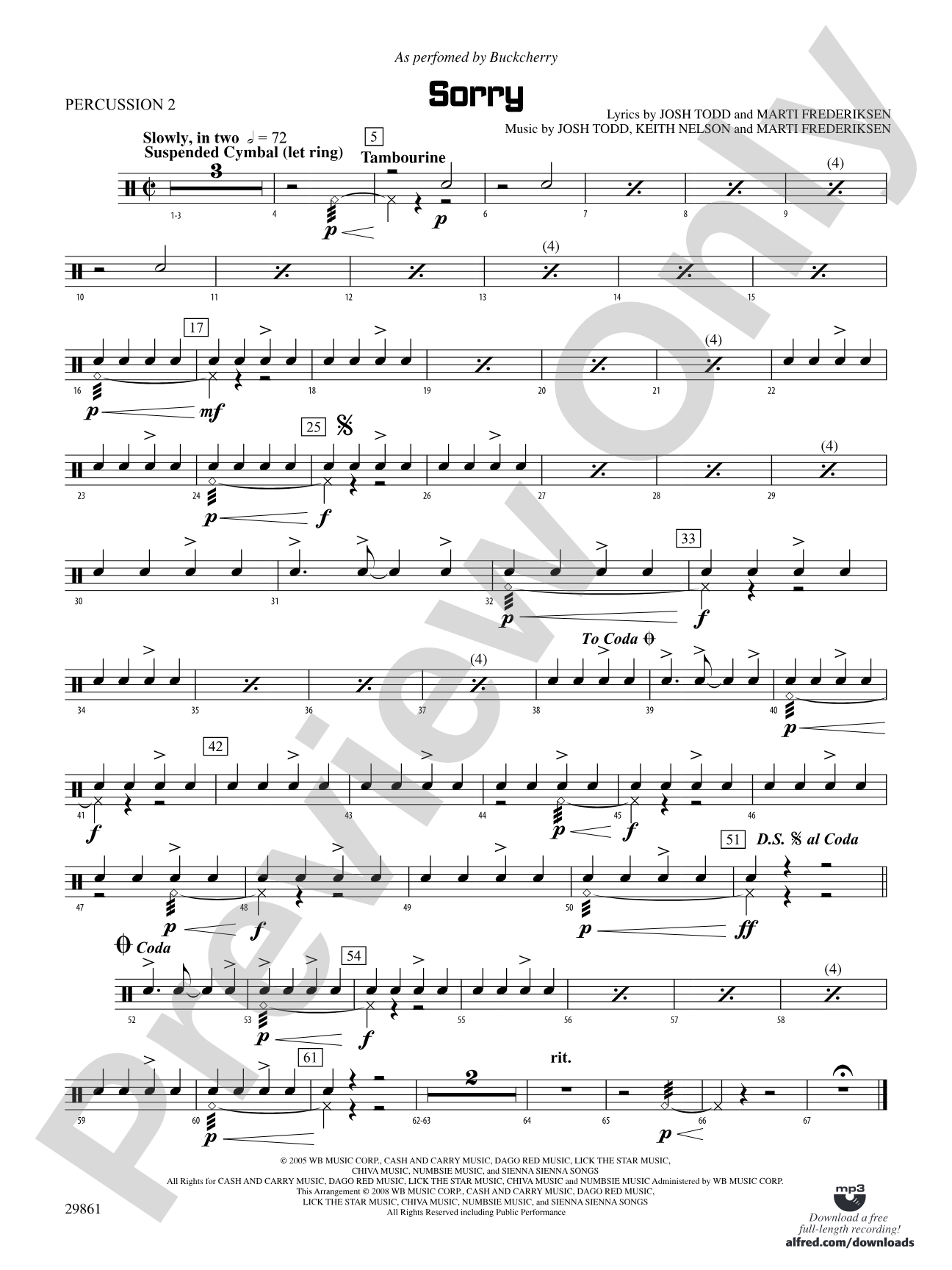 Sorry: 2nd Percussion
