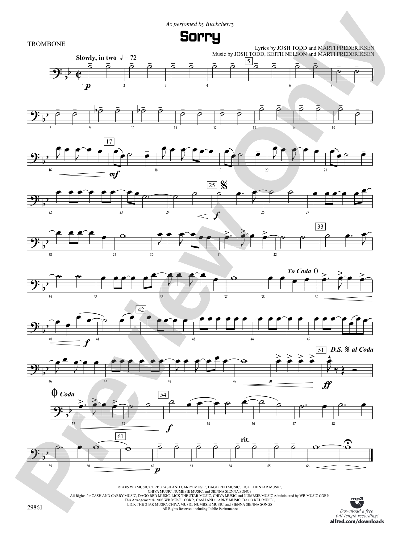 Sorry: 1st Trombone