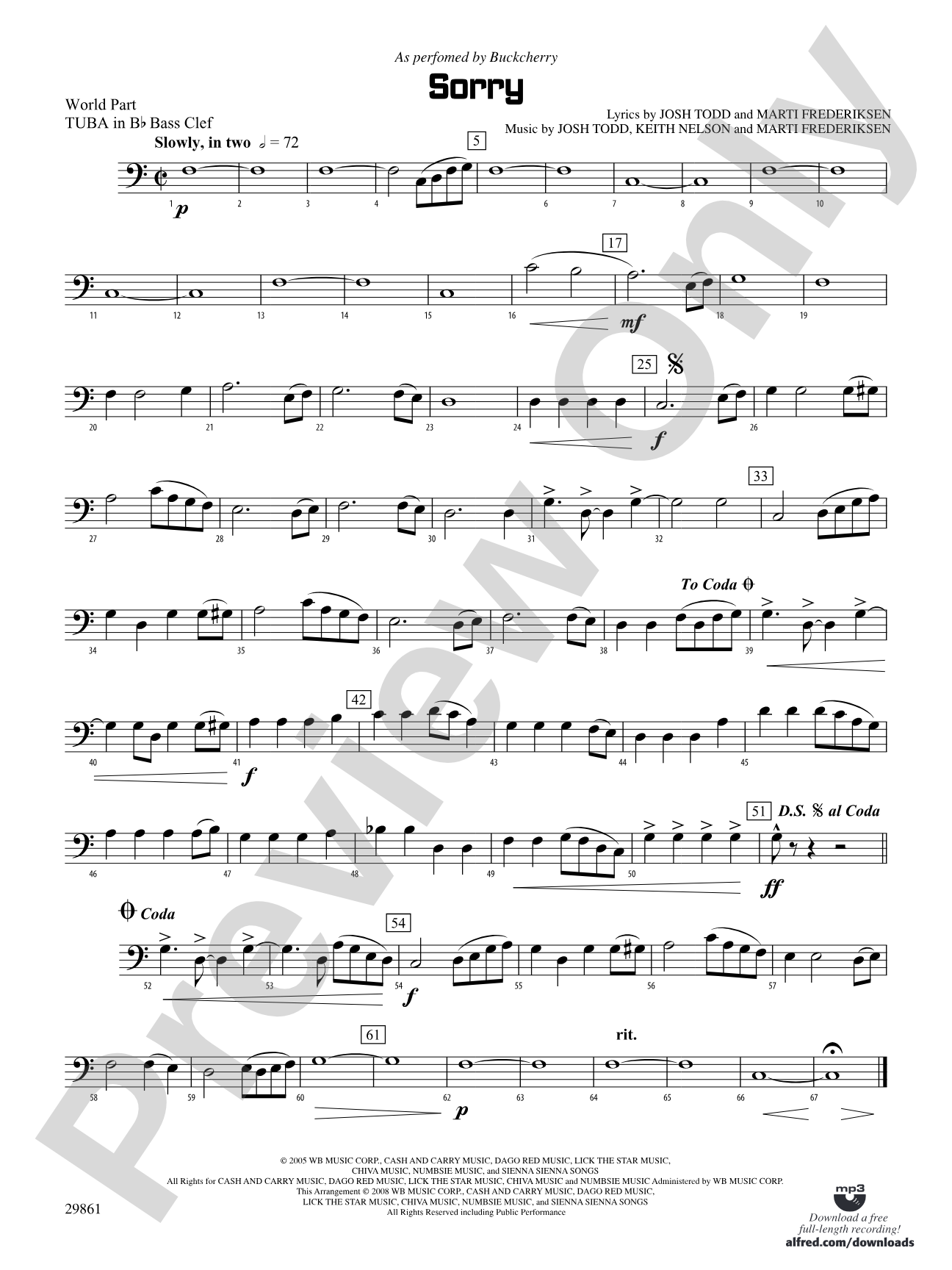 Sorry: (wp) B-flat Tuba B.C.