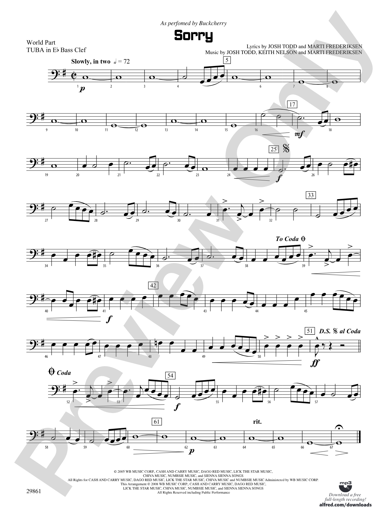 Sorry: (wp) E-flat Tuba B.C.