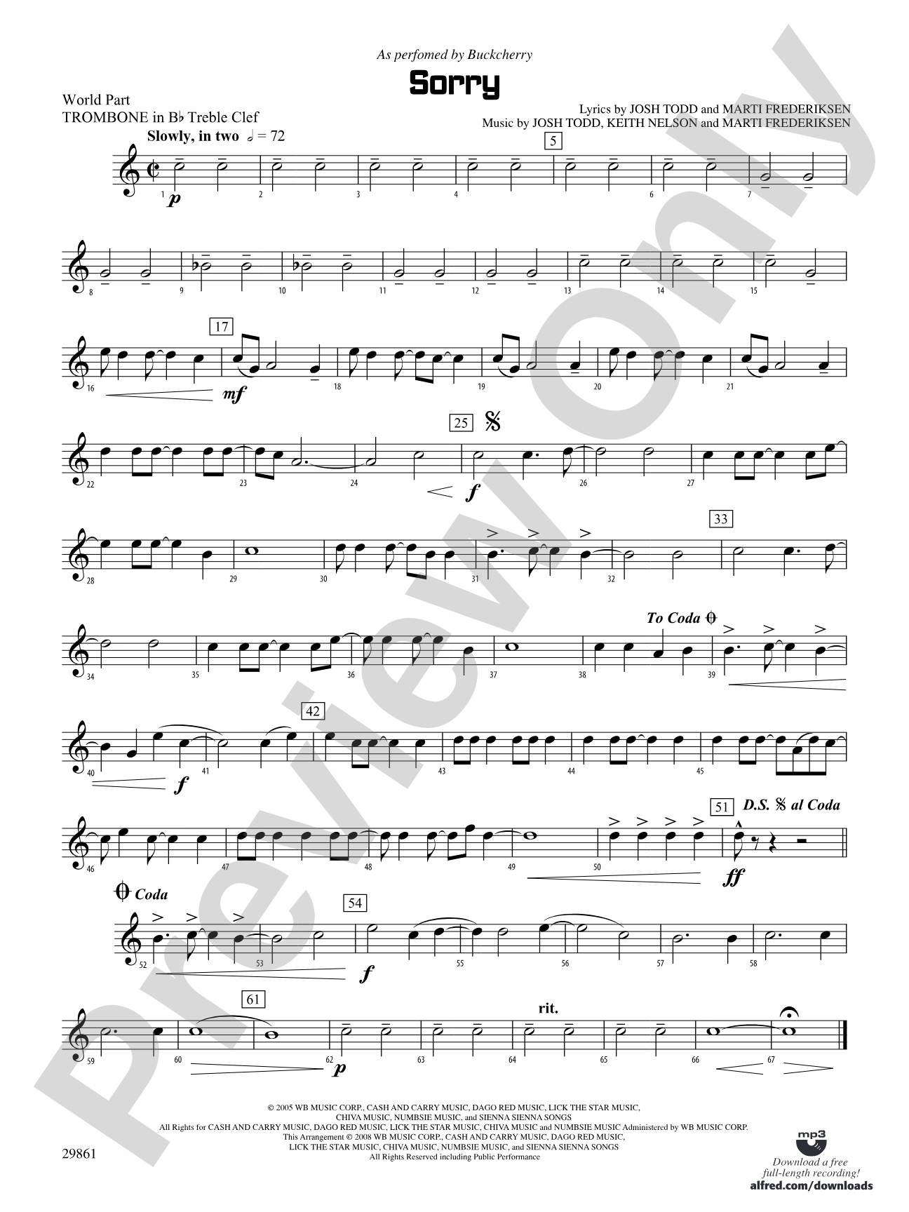 Sorry: (wp) 1st B-flat Trombone T.C.