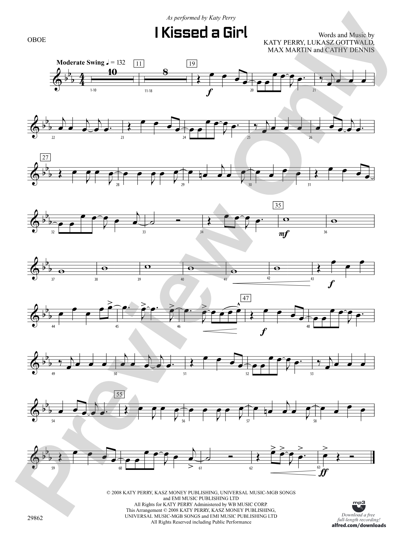 I Kissed a Girl: Oboe