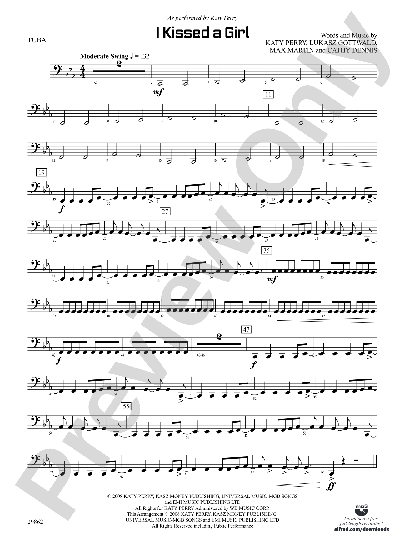 I Kissed a Girl: Tuba