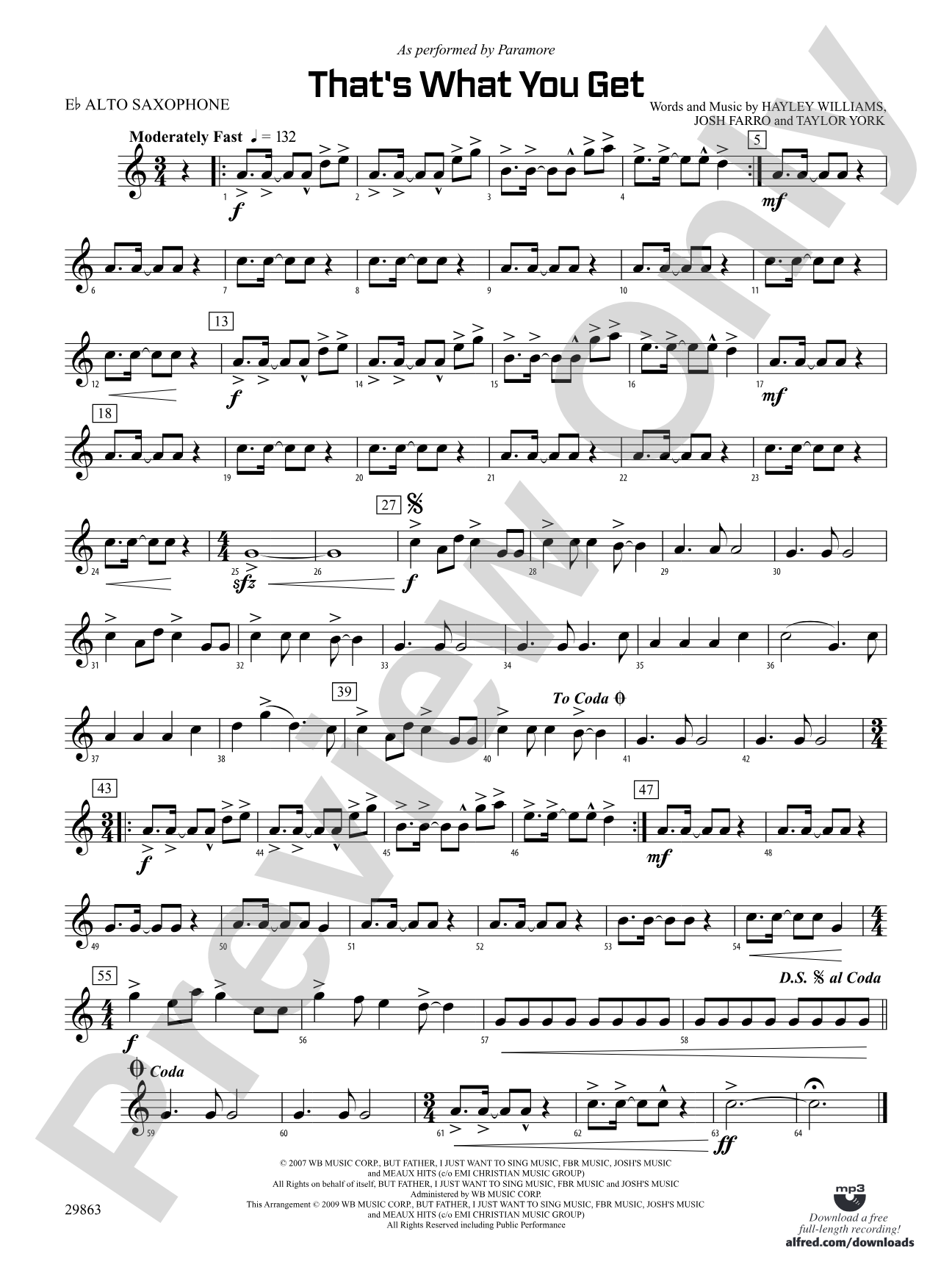 That's What You Get: E-flat Alto Saxophone