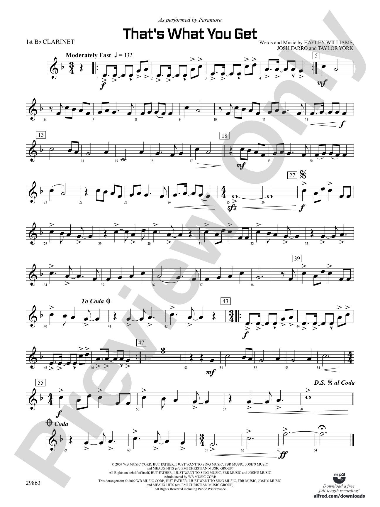 That's What You Get: 1st B-flat Clarinet
