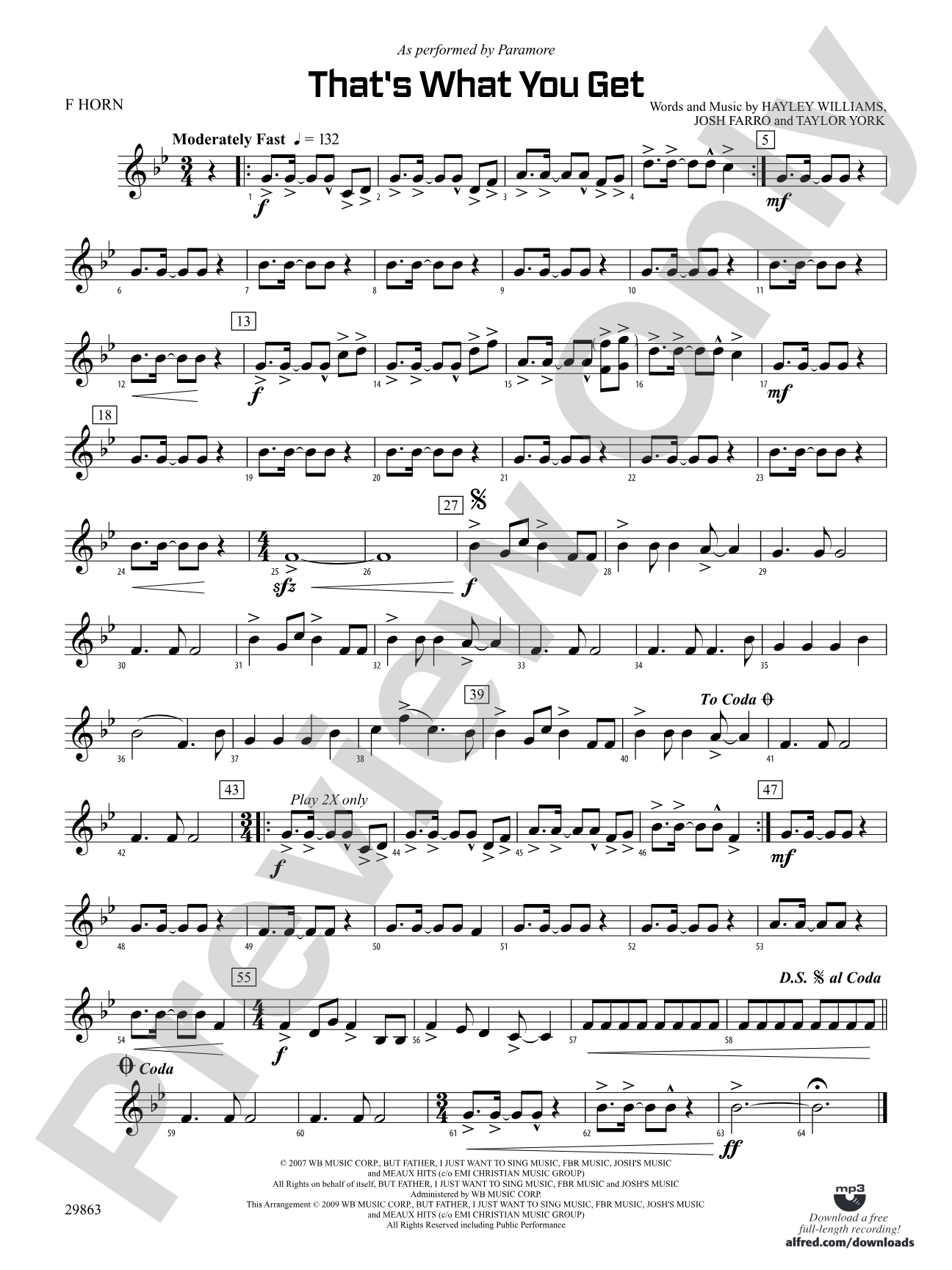 That's What You Get: 1st F Horn