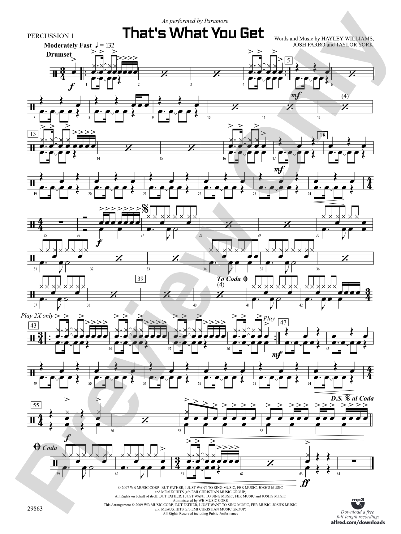 That's What You Get: 1st Percussion
