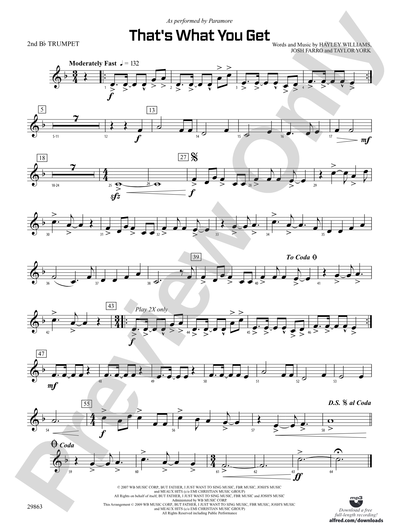 That's What You Get: 2nd B-flat Trumpet