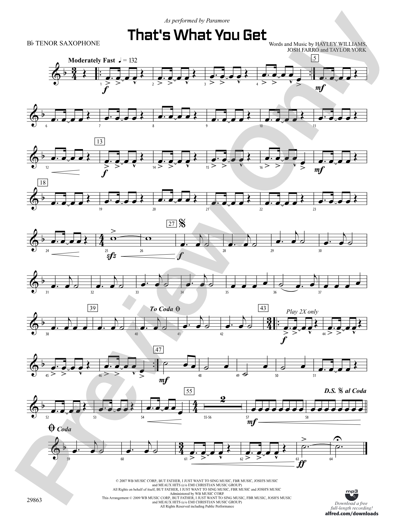 That's What You Get: B-flat Tenor Saxophone