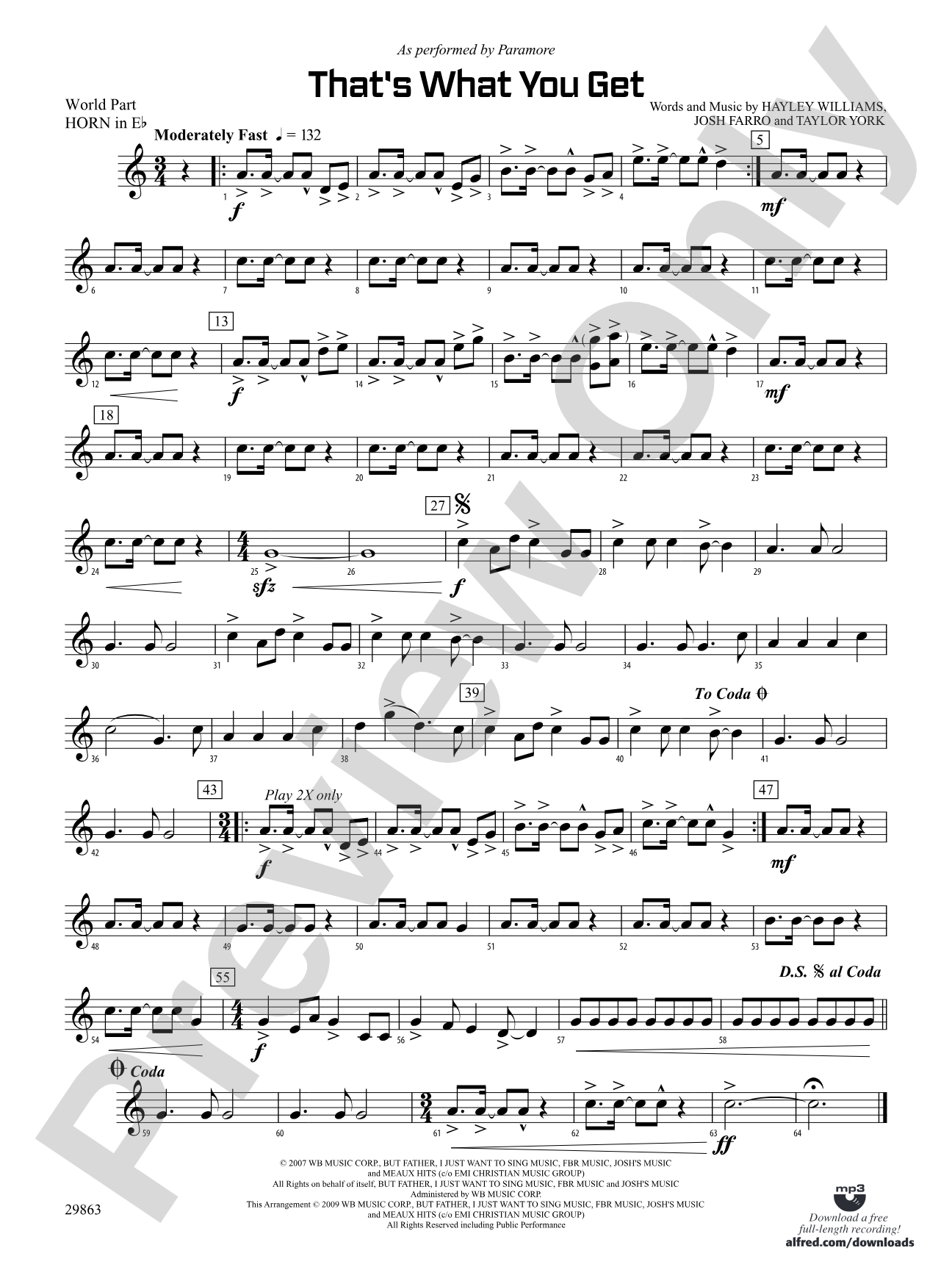 That's What You Get: (wp) 1st Horn in E-flat