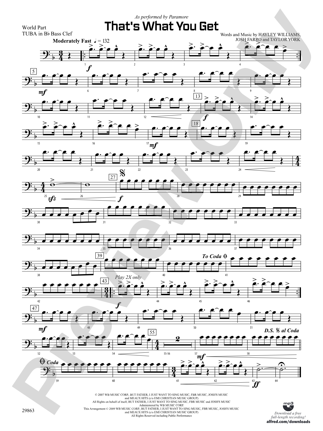 That's What You Get: (wp) B-flat Tuba B.C.