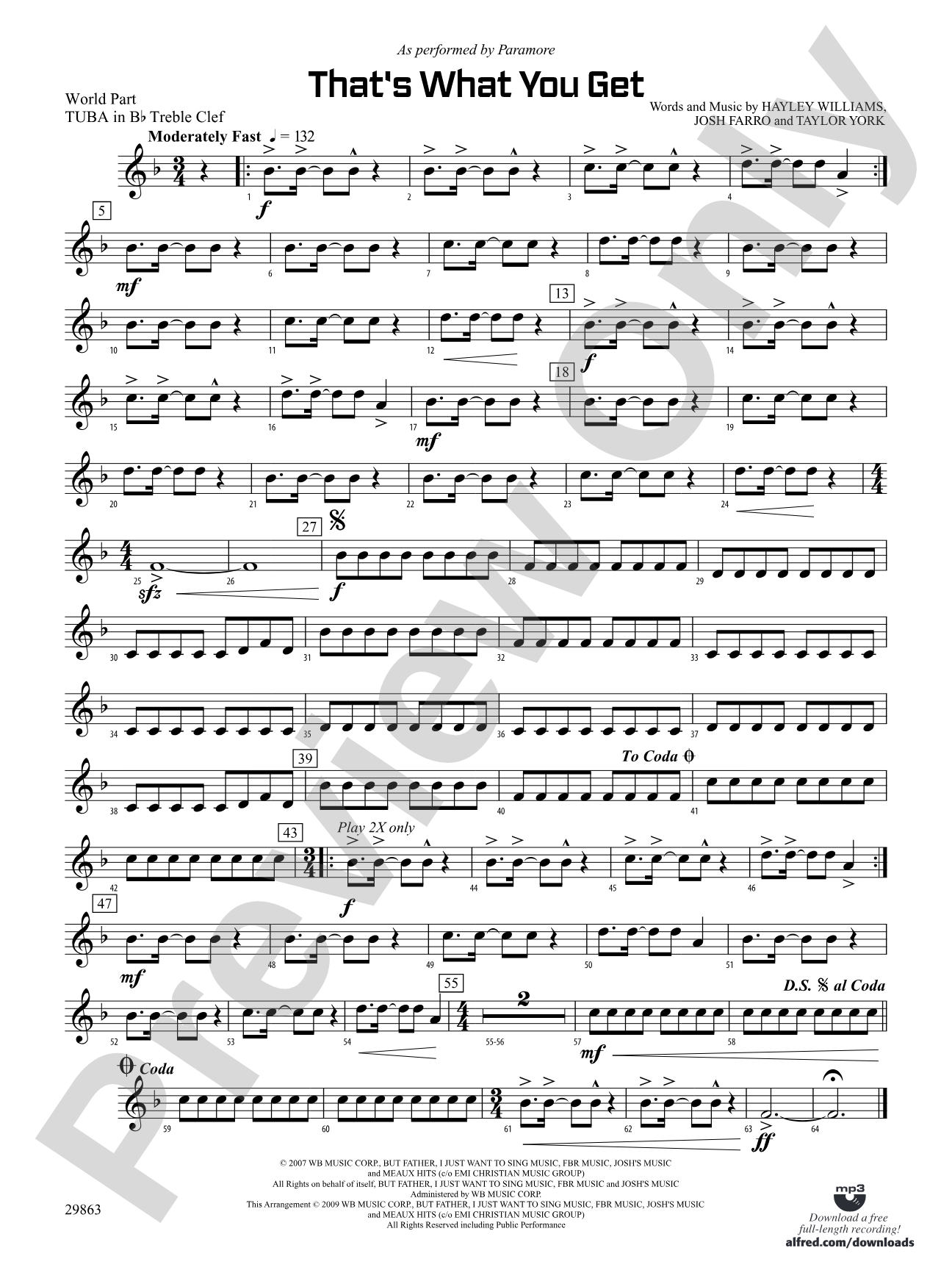 That's What You Get: (wp) B-flat Tuba T.C.
