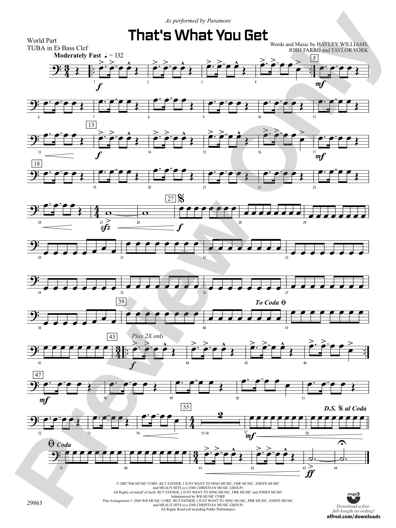 That's What You Get: (wp) E-flat Tuba B.C.