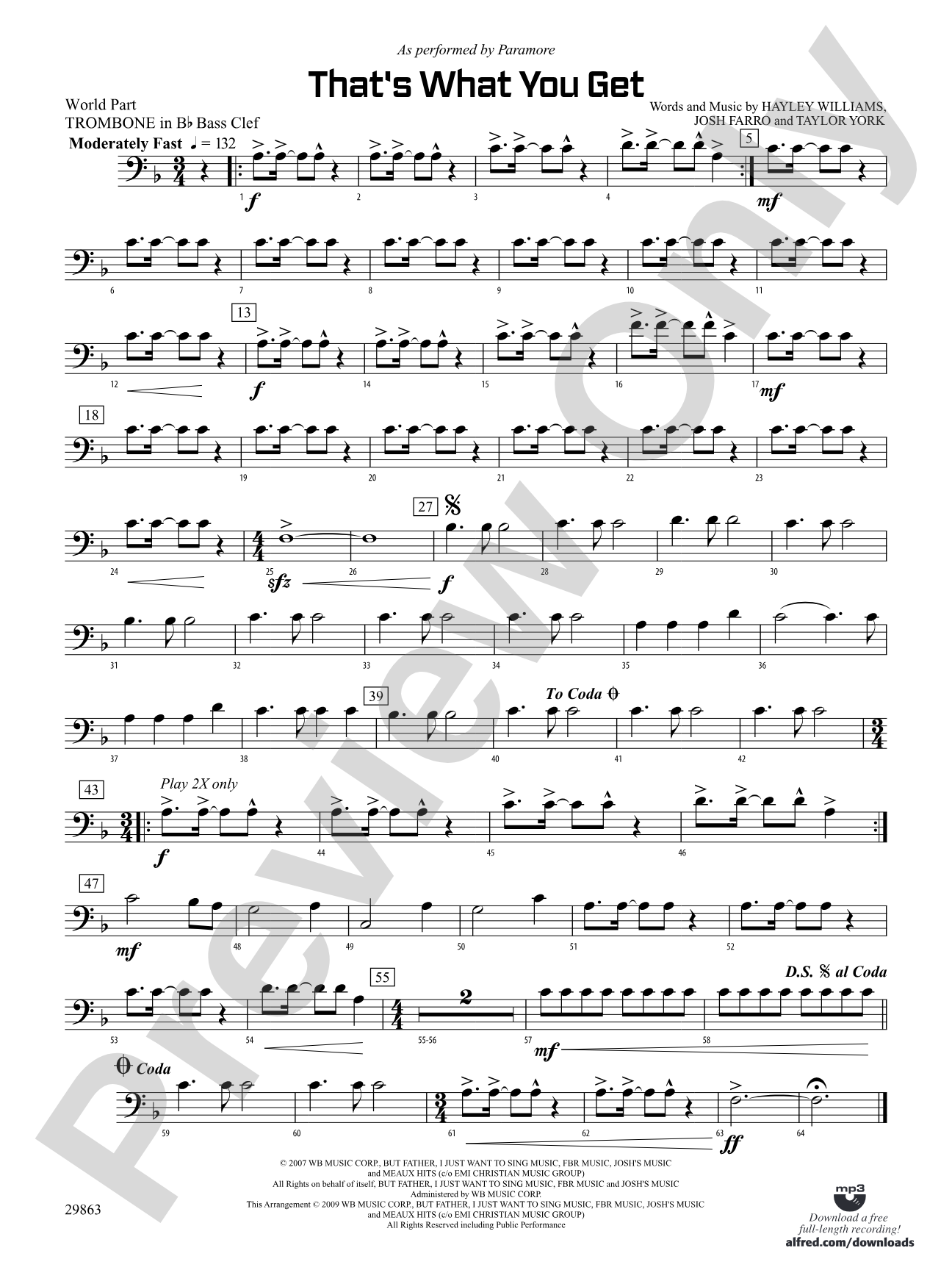 That's What You Get: (wp) 1st B-flat Trombone B.C.