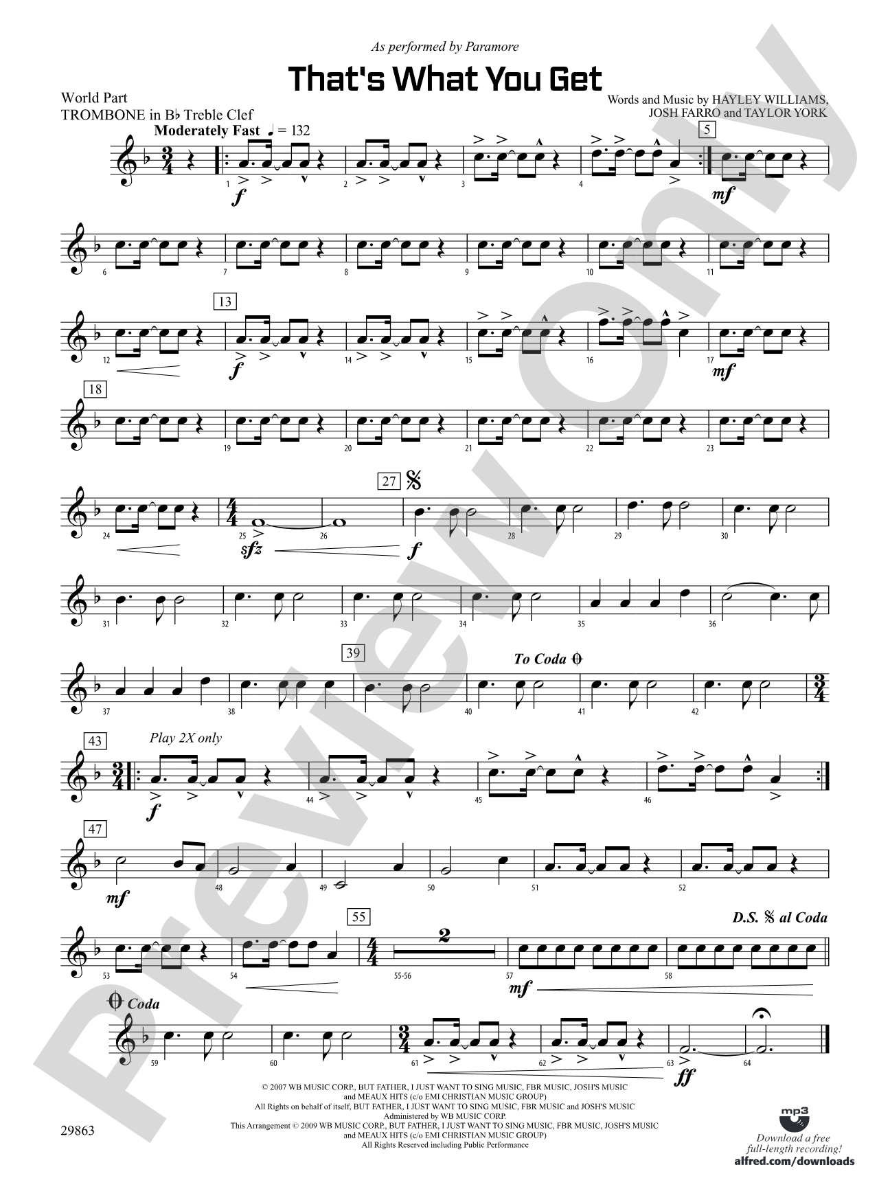 That's What You Get: (wp) 1st B-flat Trombone T.C.
