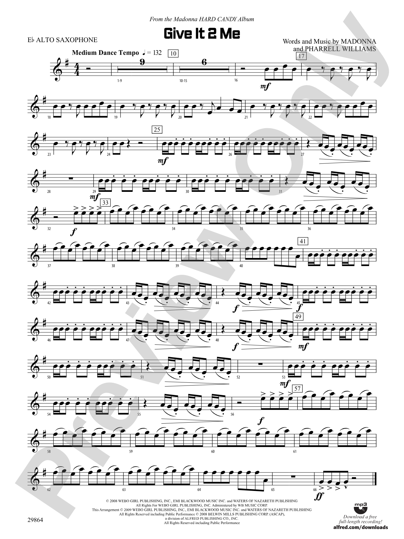 Give It 2 Me: E-flat Alto Saxophone