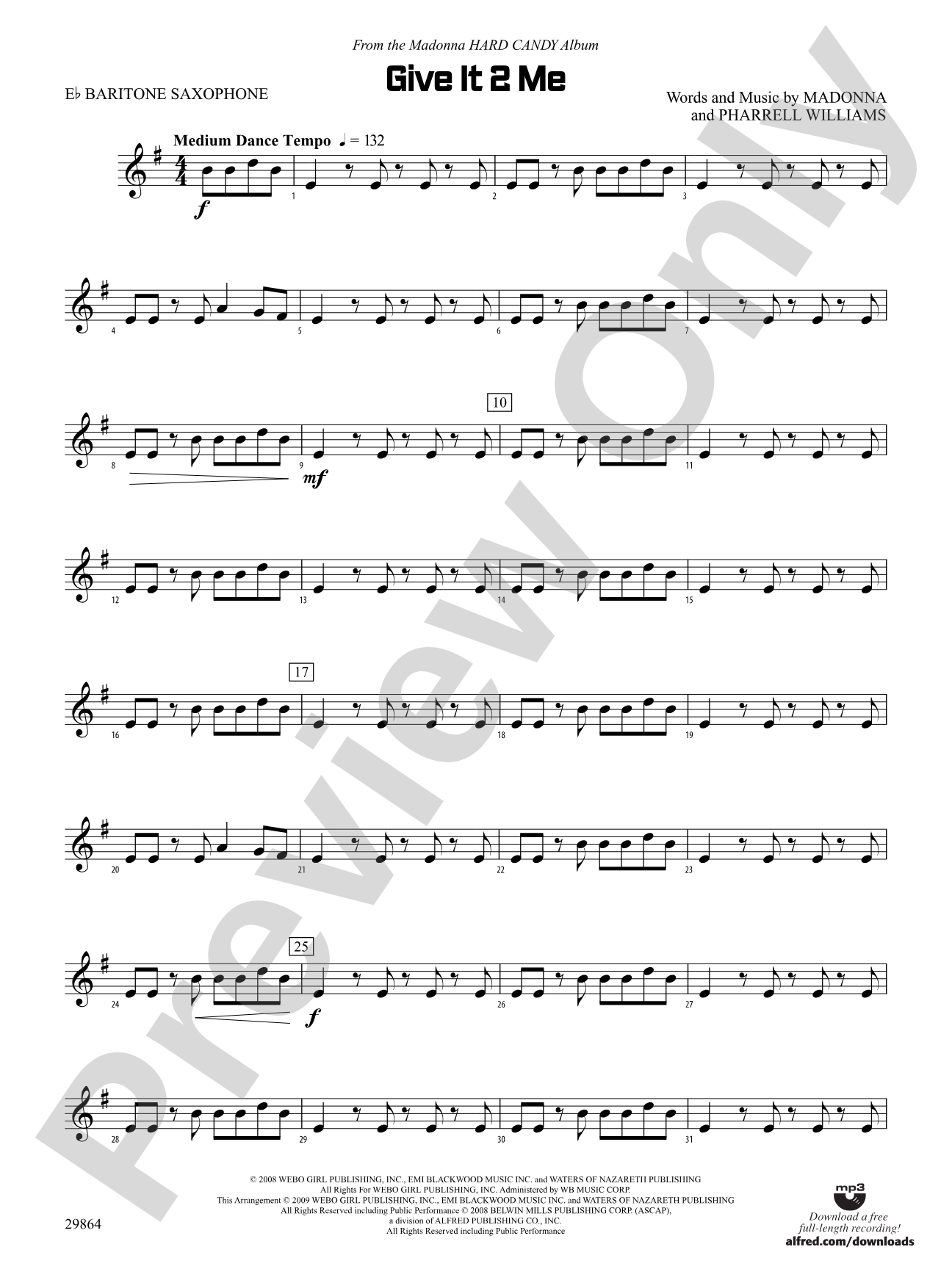 Give It 2 Me: E-flat Baritone Saxophone