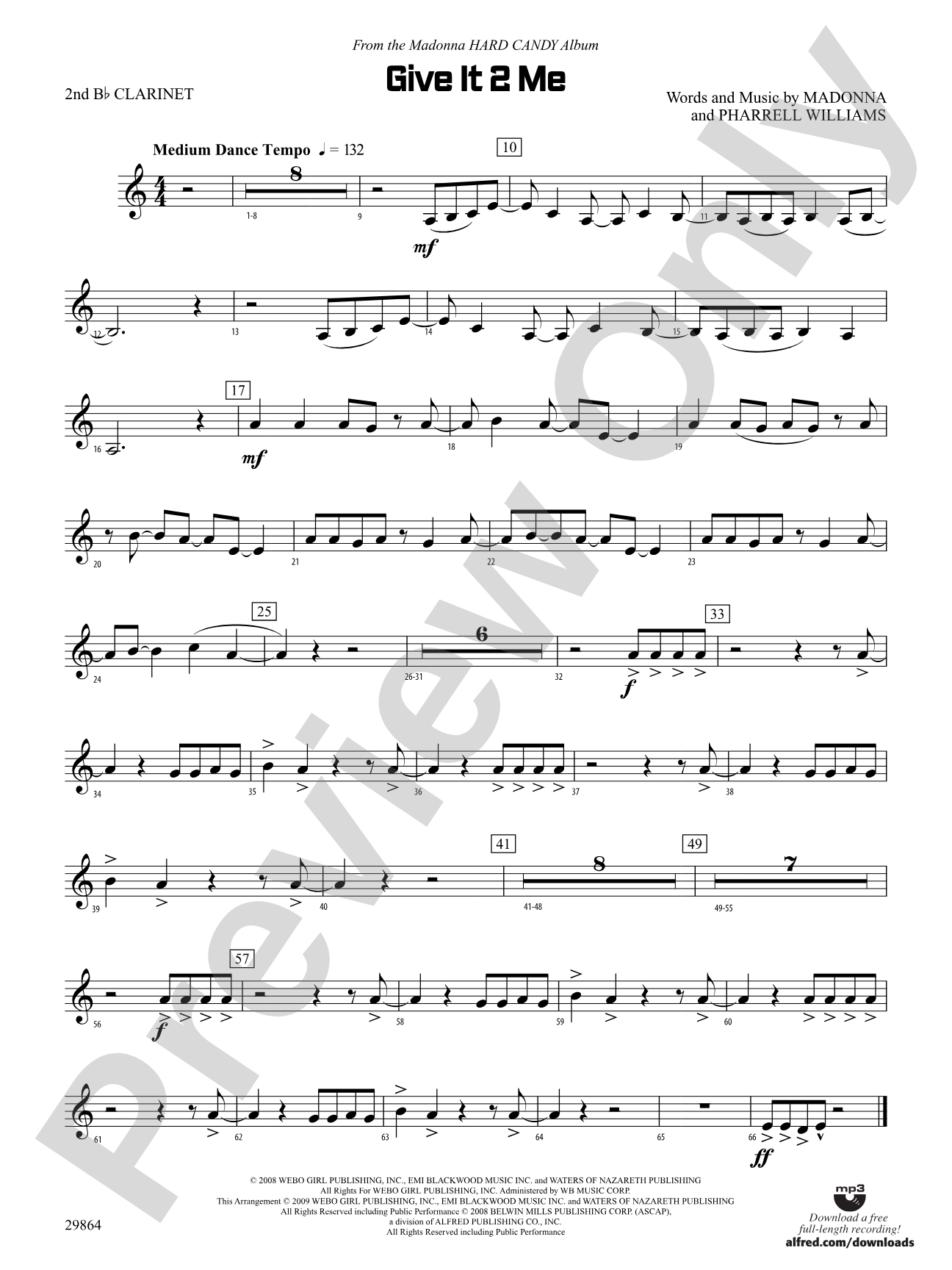 Give It 2 Me: 2nd B-flat Clarinet