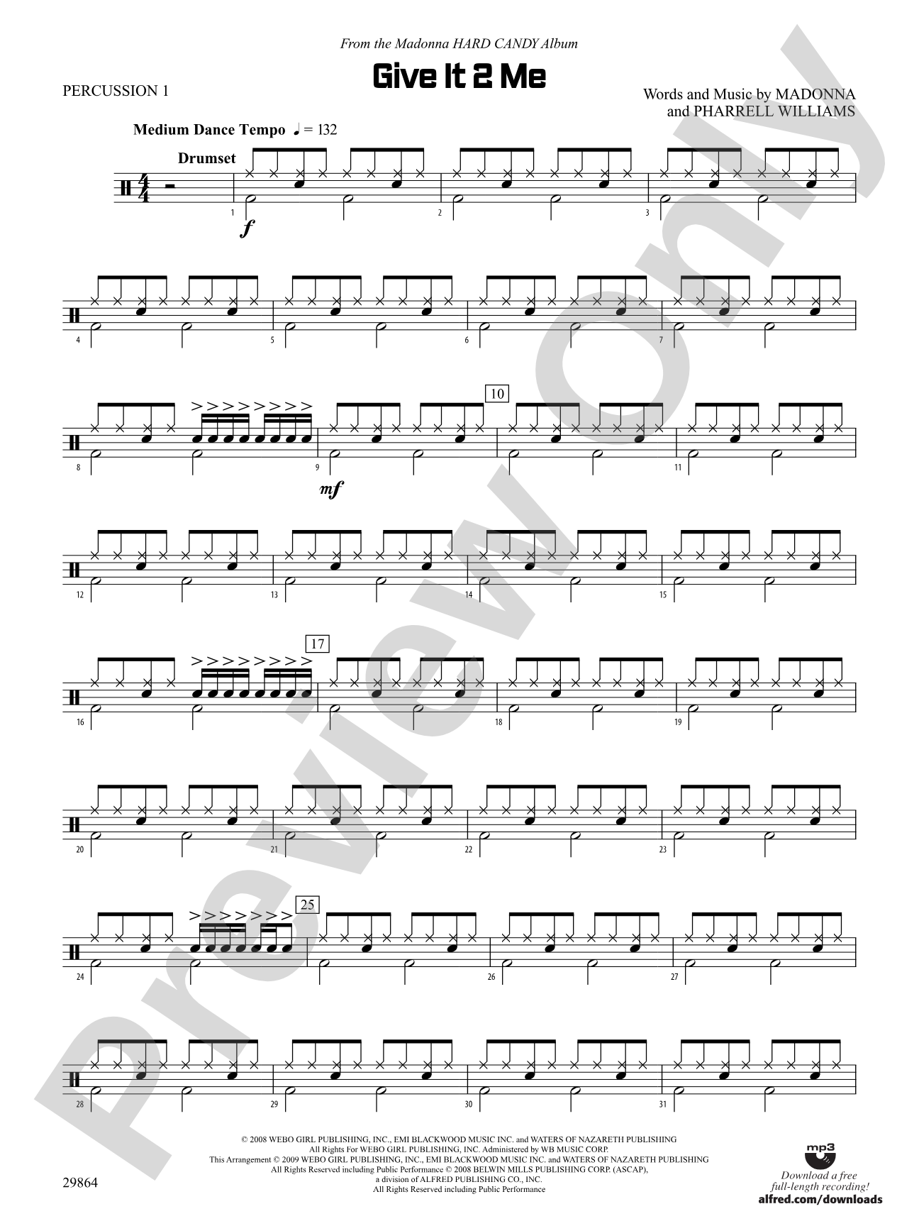 Give It 2 Me: 1st Percussion
