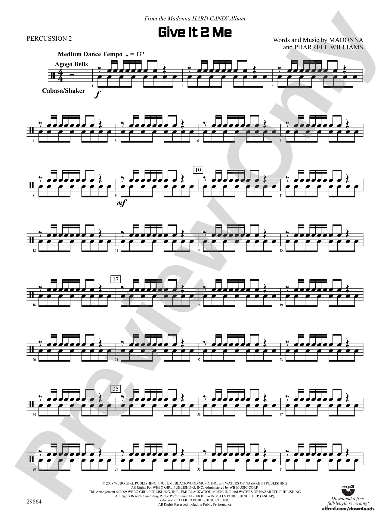 Give It 2 Me: 2nd Percussion