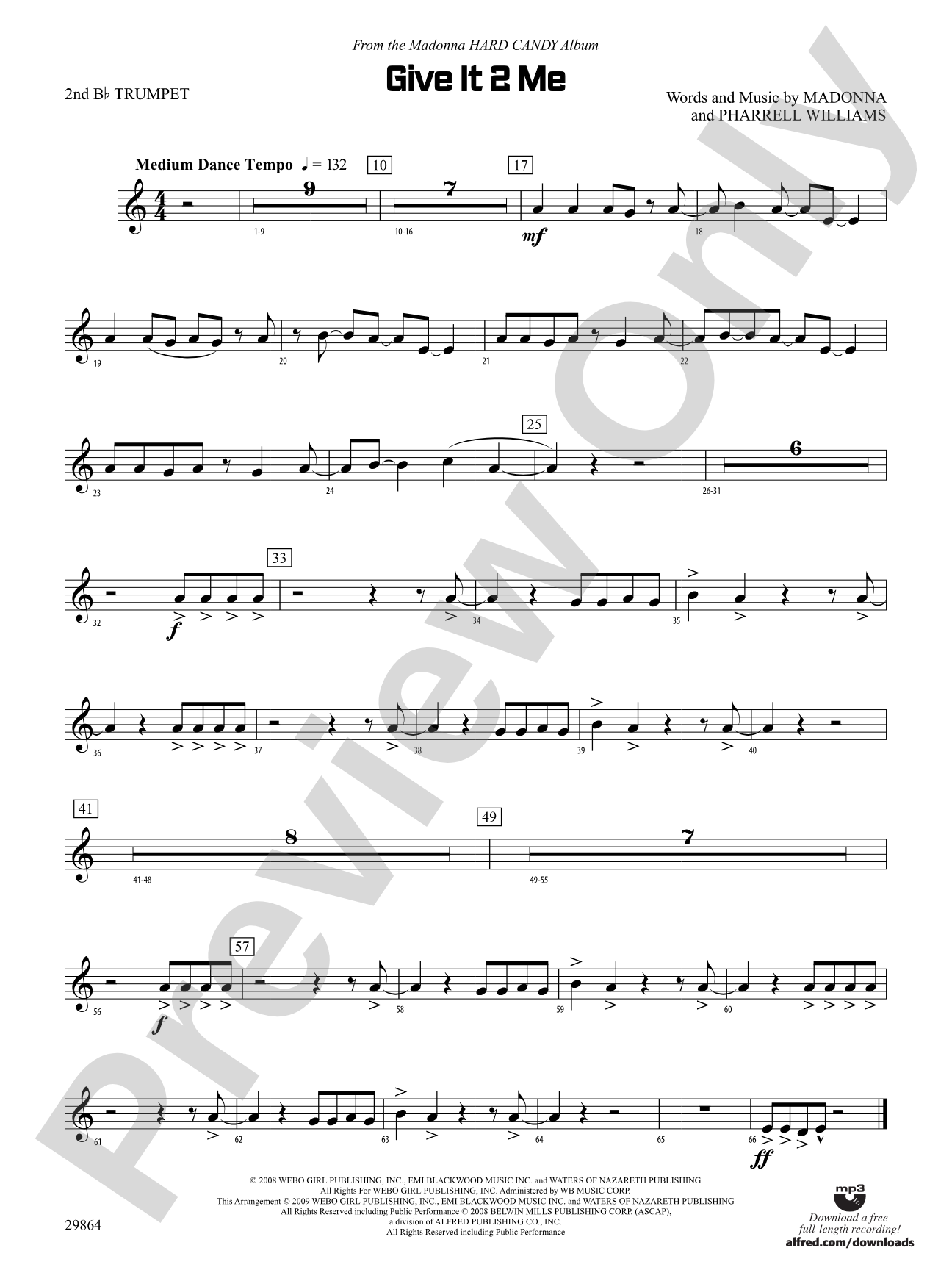 Give It 2 Me: 2nd B-flat Trumpet