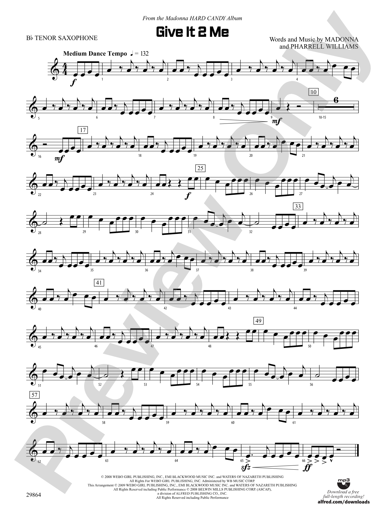 Give It 2 Me: B-flat Tenor Saxophone