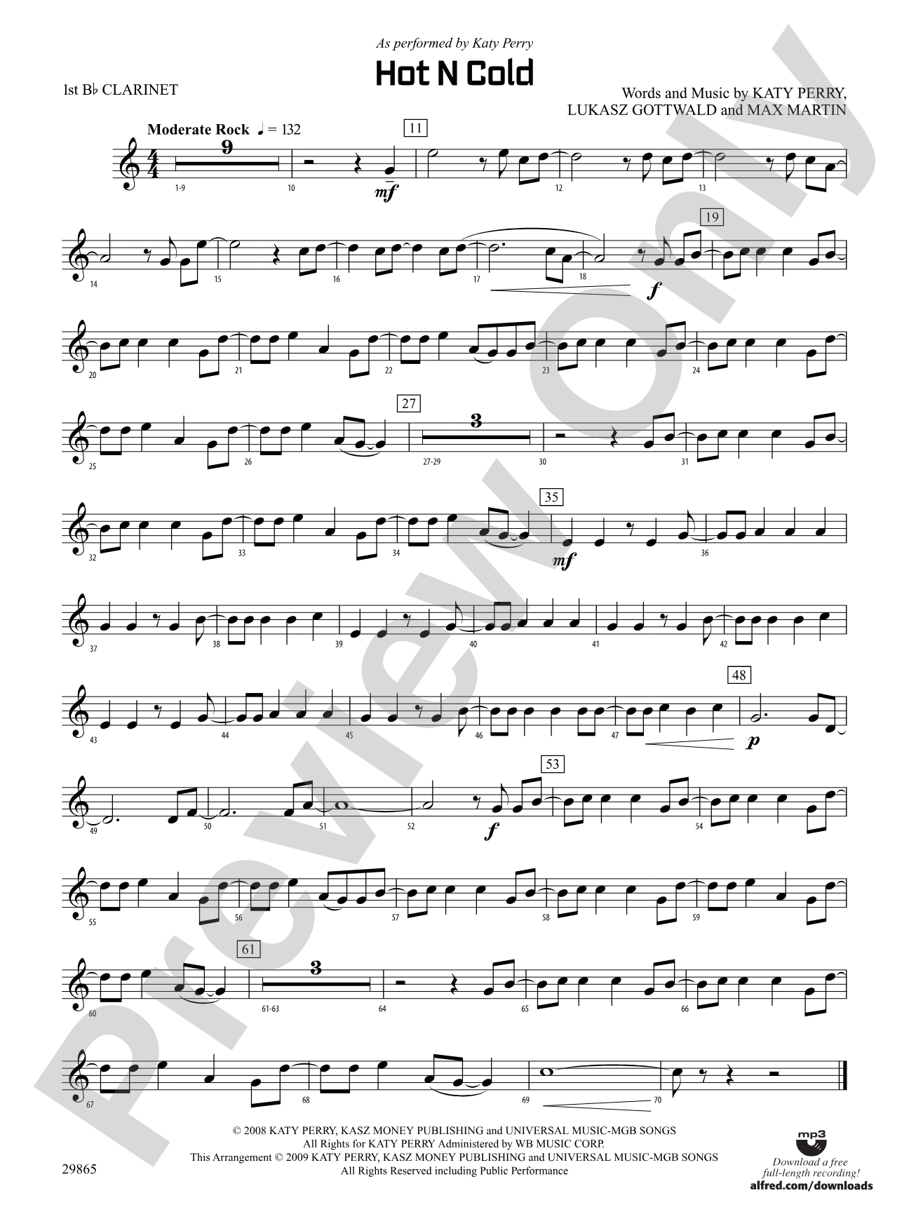 Hot N Cold: 1st B-flat Clarinet